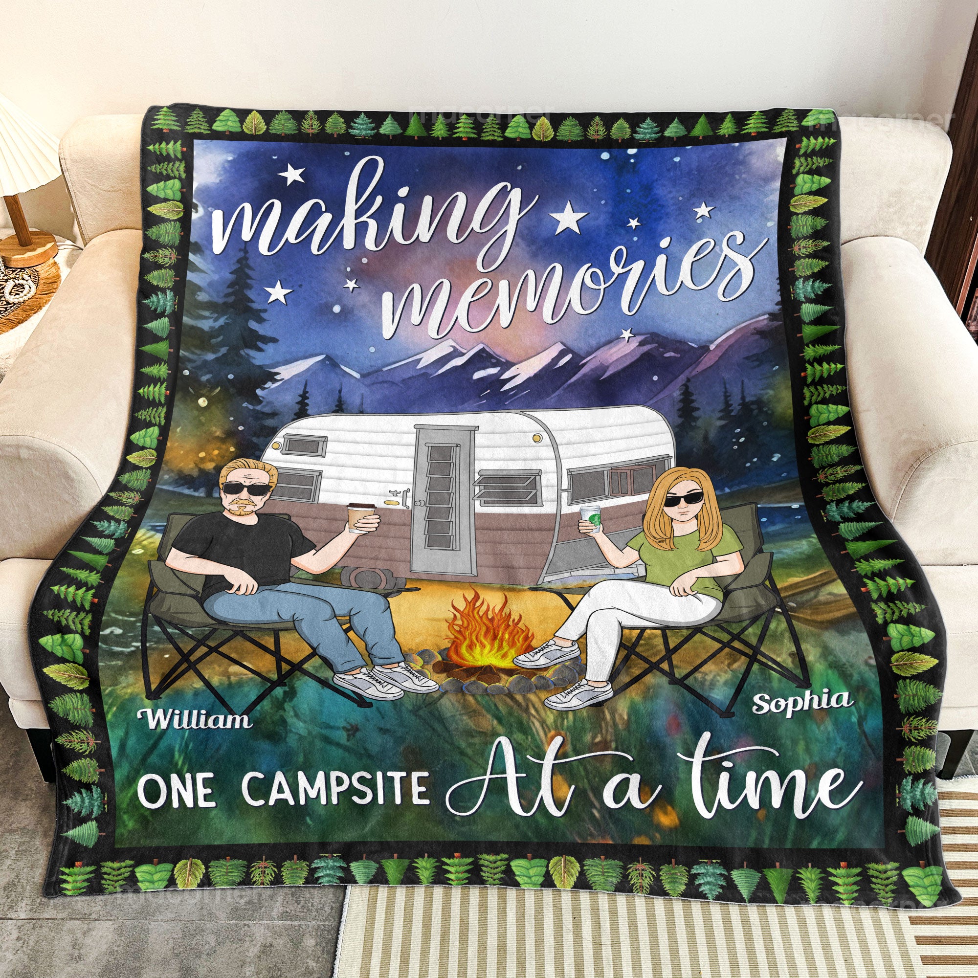 Camping Making Memories One Campsite At A Time - Personalized Blanket