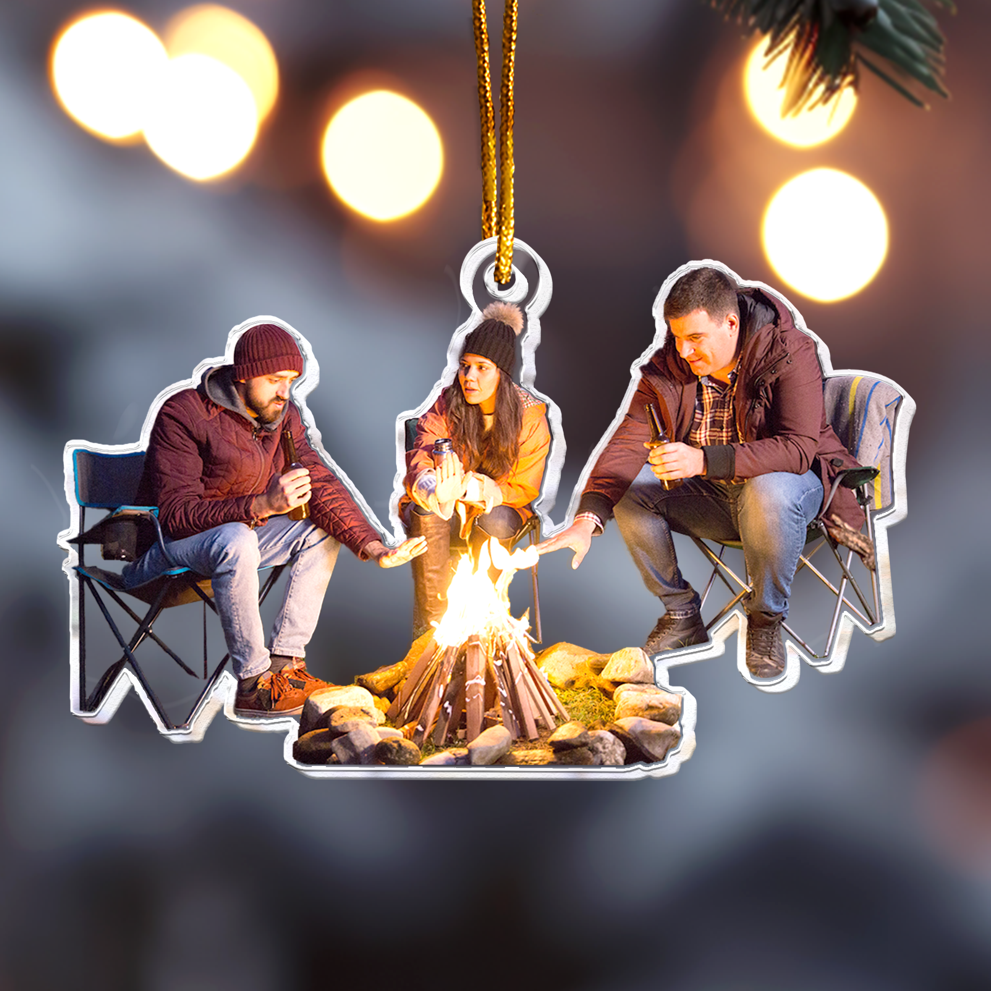 Camping Ornaments - Christmas Ornament Gift For Family & Friends - Personalized Acrylic Photo Ornament