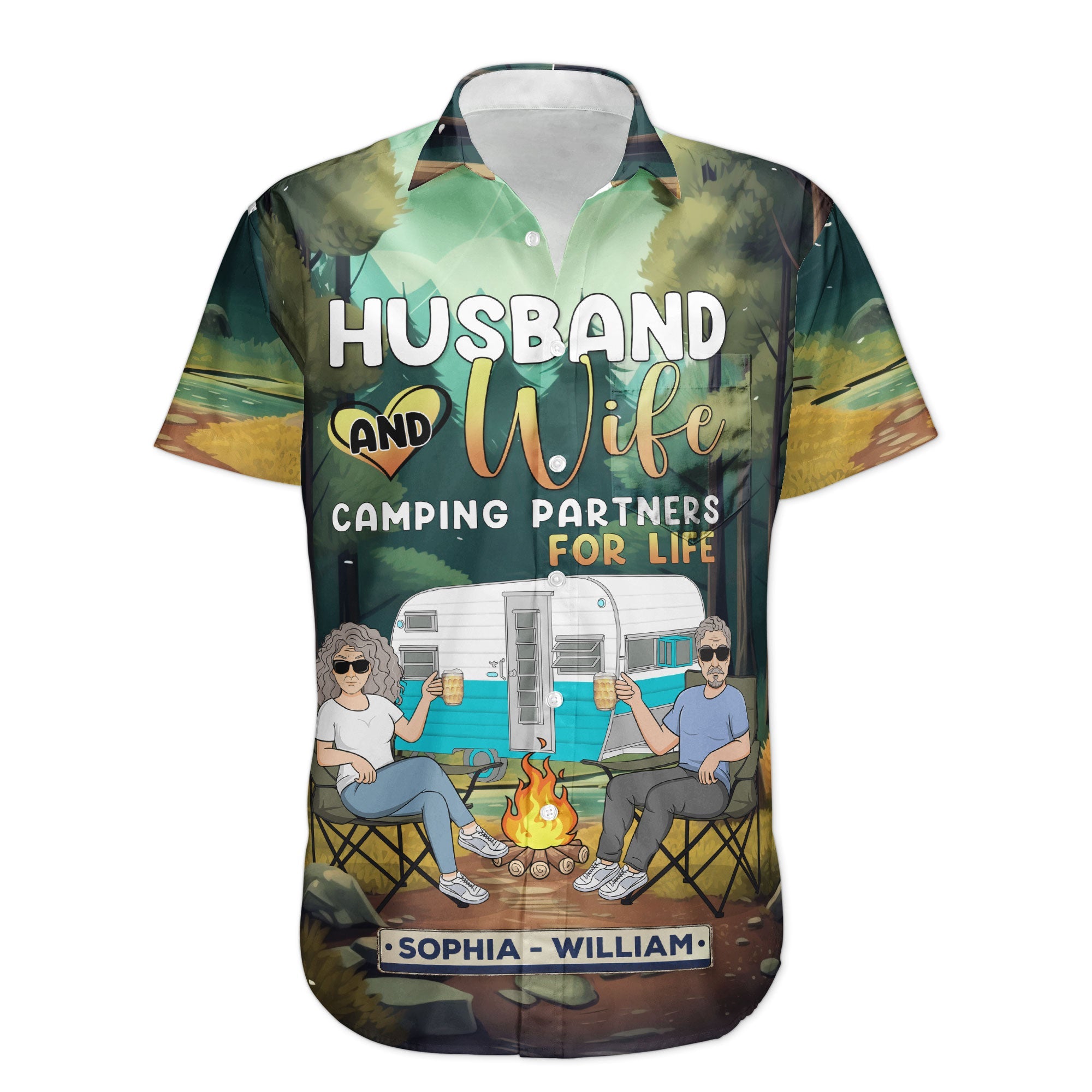 Camping Partners For Life - Personalized Hawaiian Shirt