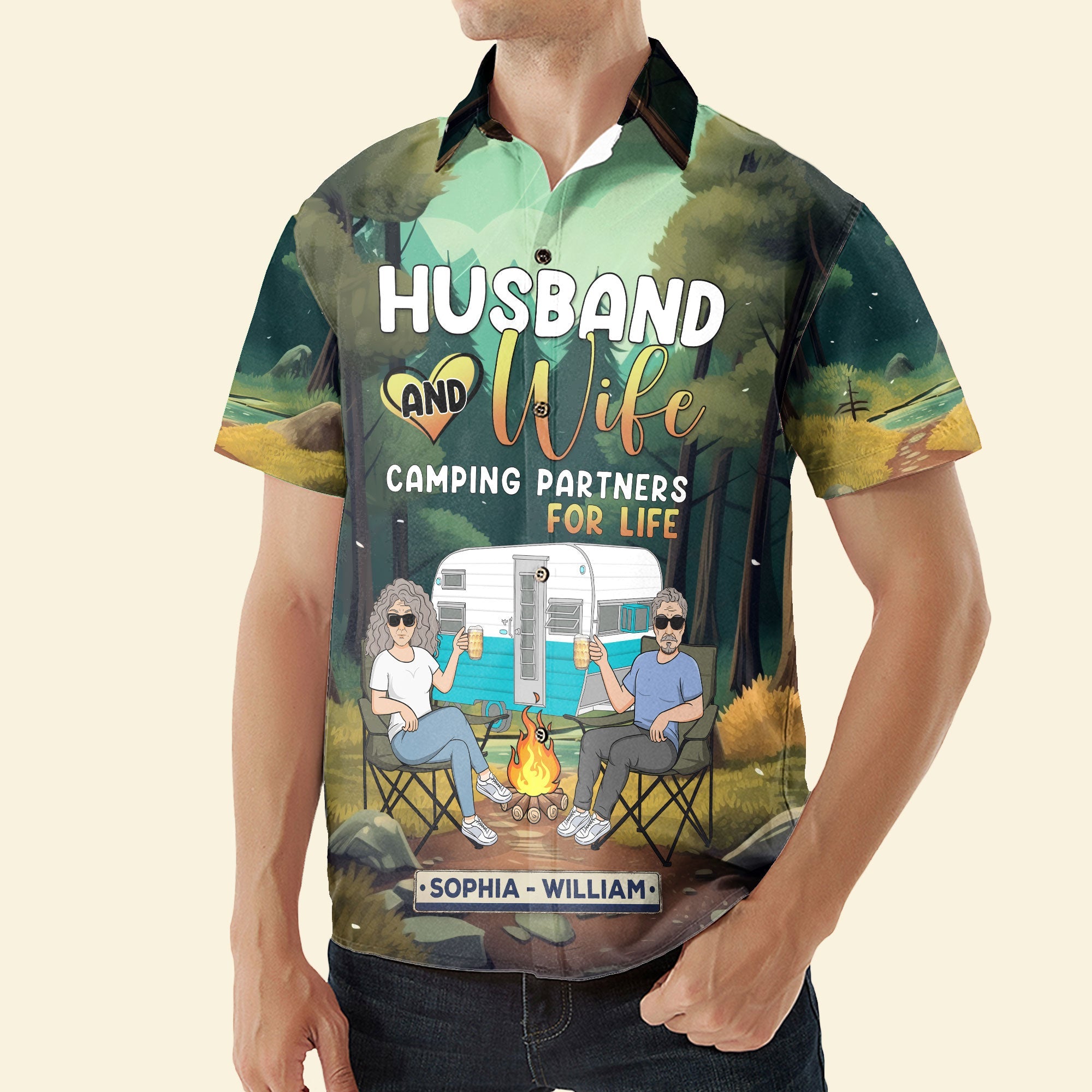 Camping Partners For Life - Personalized Hawaiian Shirt