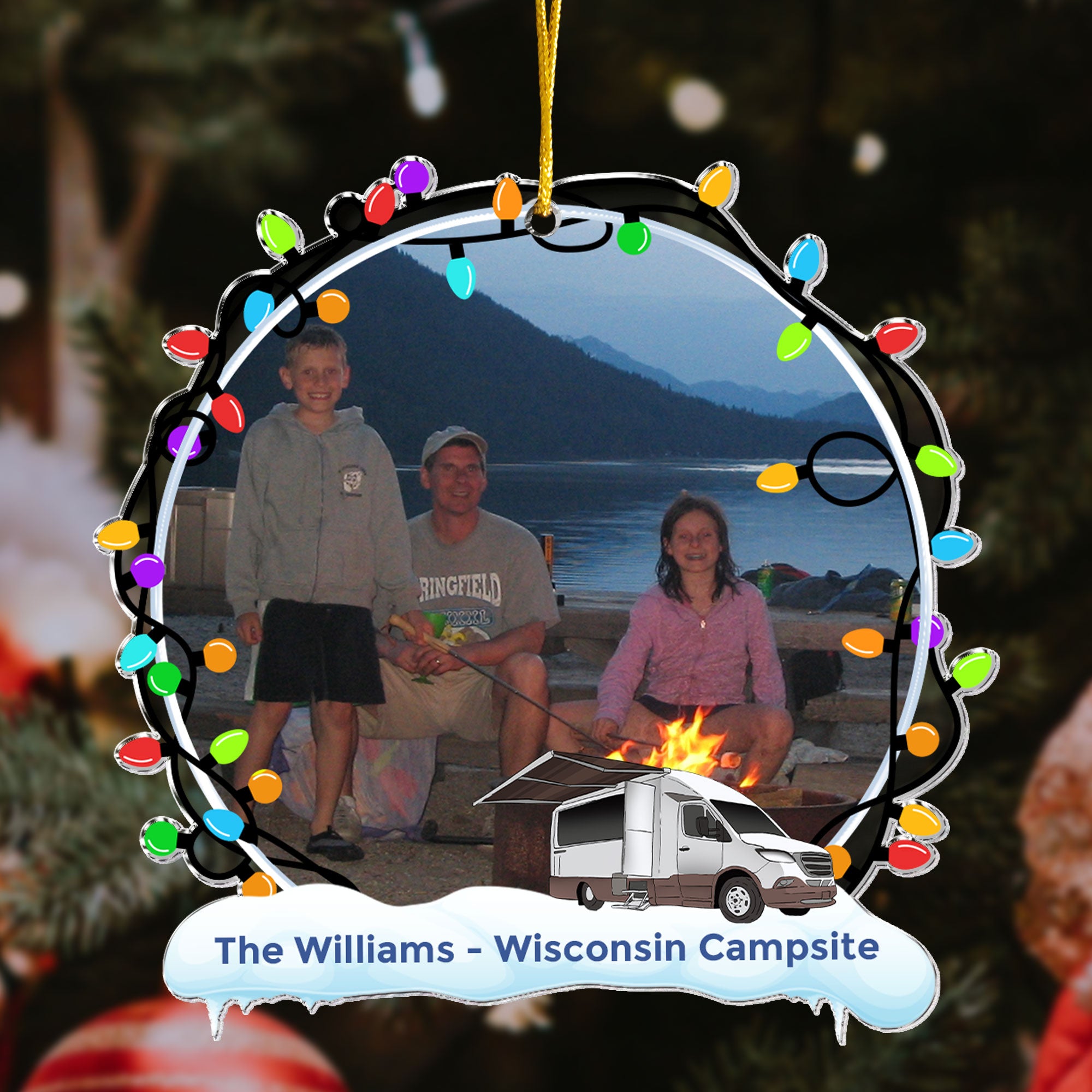 Campsite - Personalized Acrylic Photo Ornament