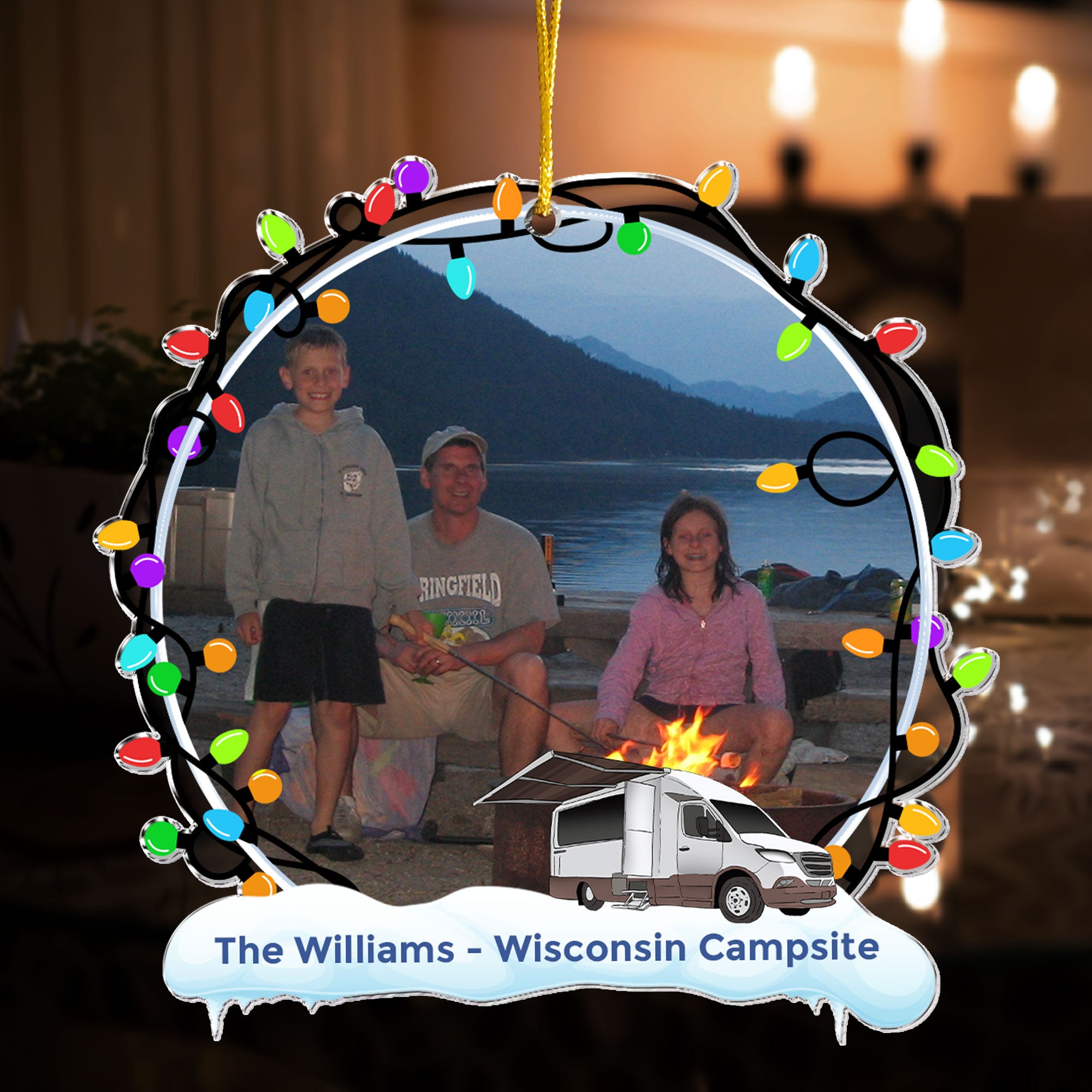 Campsite - Personalized Acrylic Photo Ornament