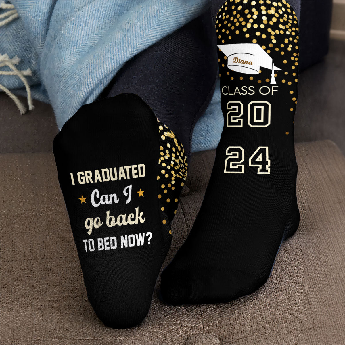 Can I Go Back To Bed Now? - Personalized Crew Socks