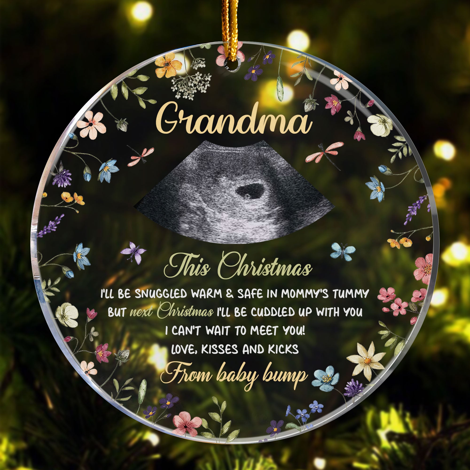 Can't Wait To Meet You Baby Bump - Personalized Acrylic Photo Ornament