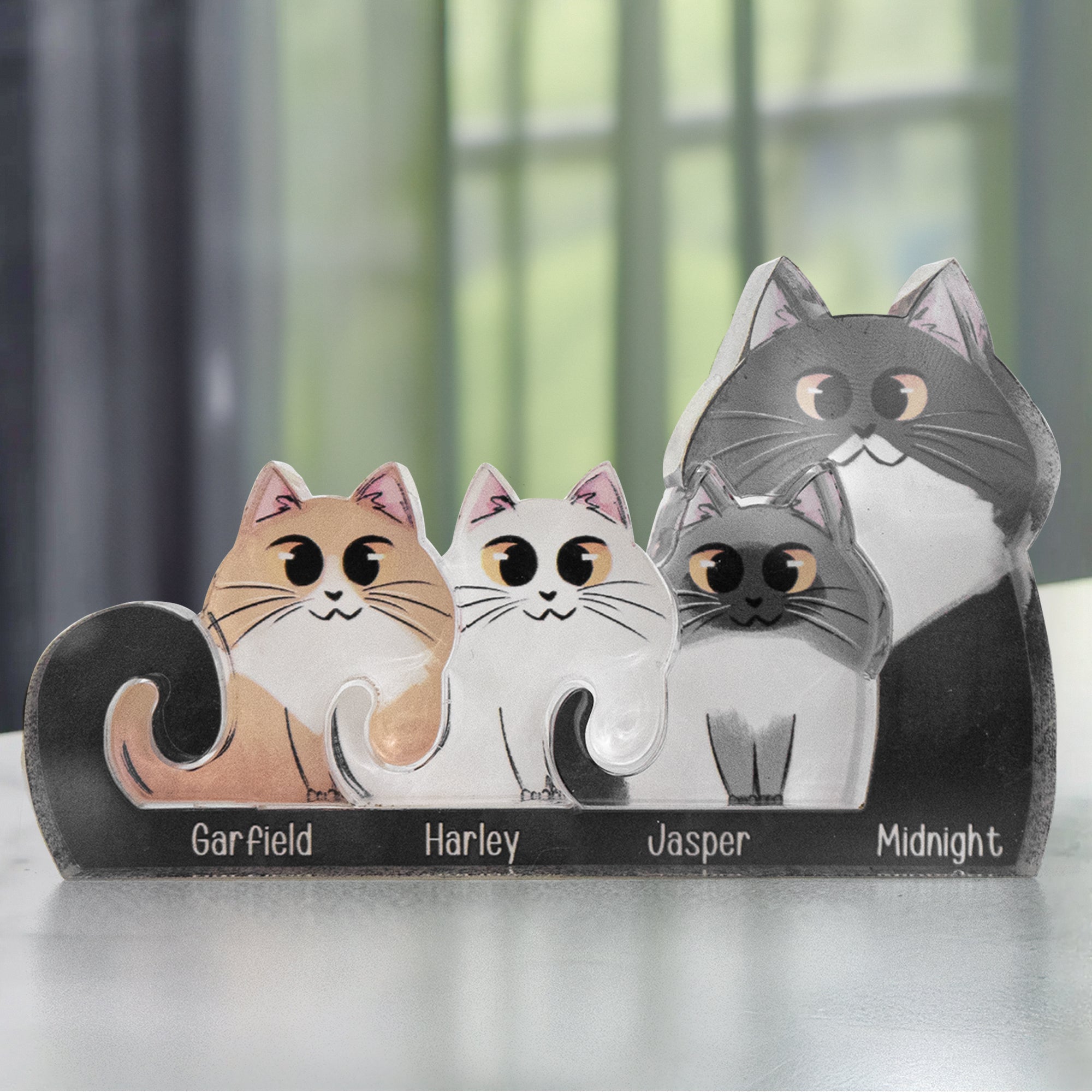 Cat And Kittens - Personalized Acrylic Family Puzzle