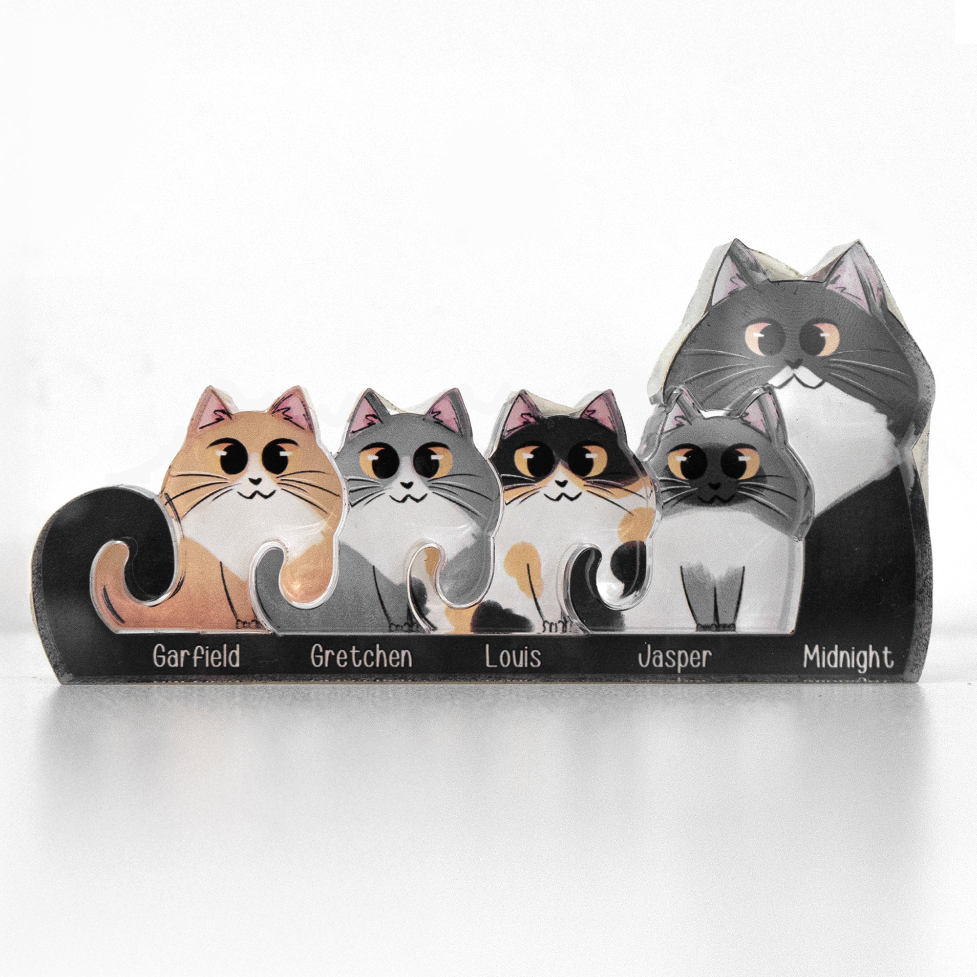 Cat And Kittens - Personalized Acrylic Family Puzzle