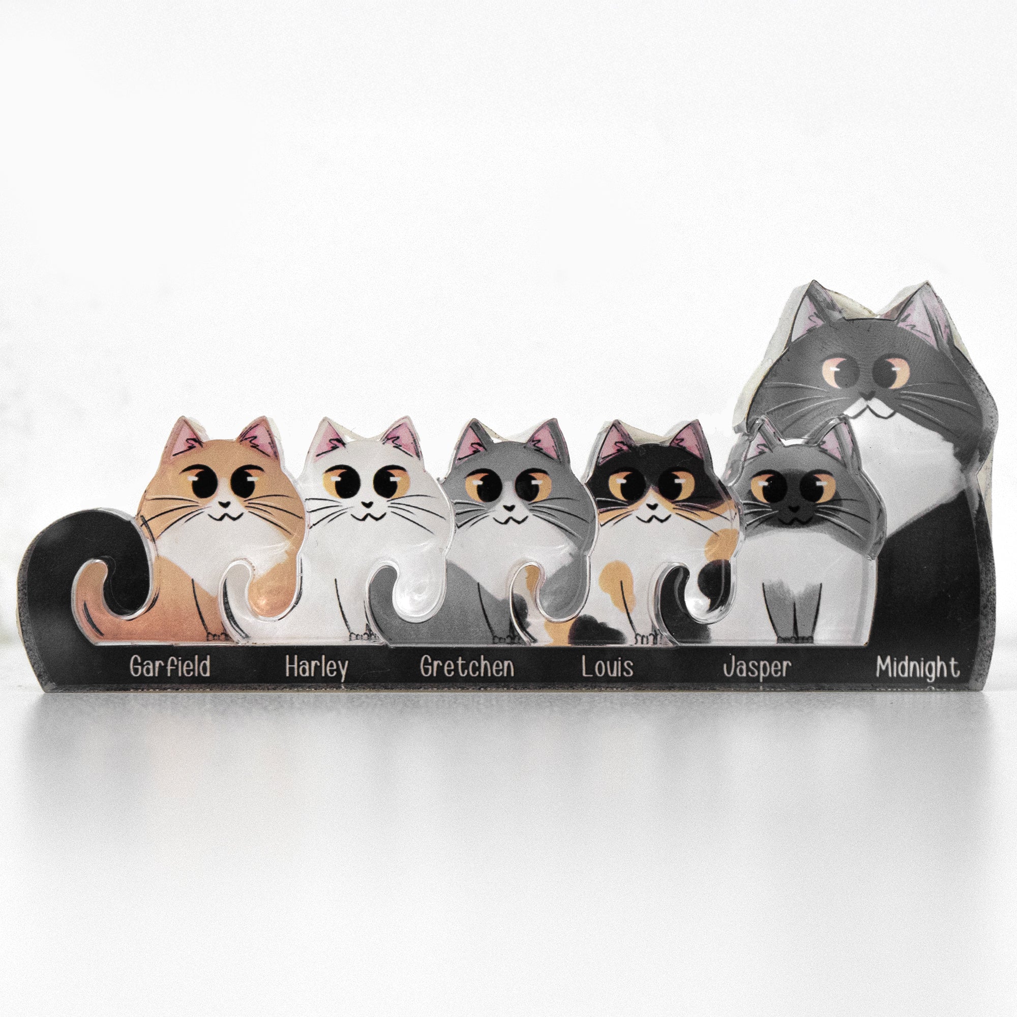 Cat And Kittens - Personalized Acrylic Family Puzzle