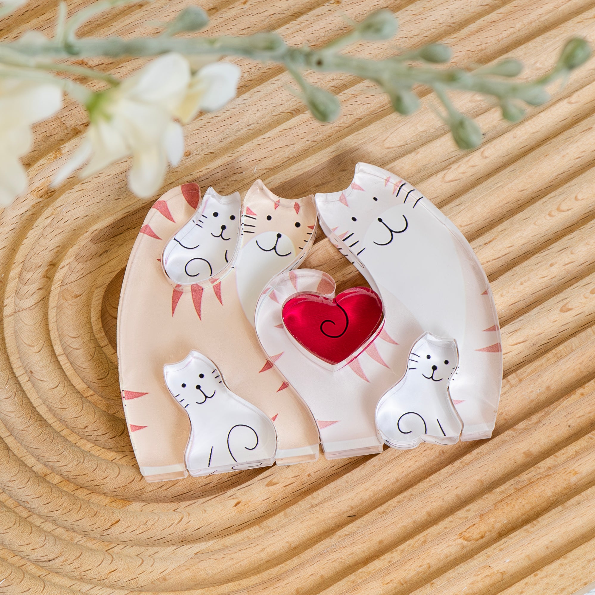 Cat Family - Personalized Acrylic Family Puzzle