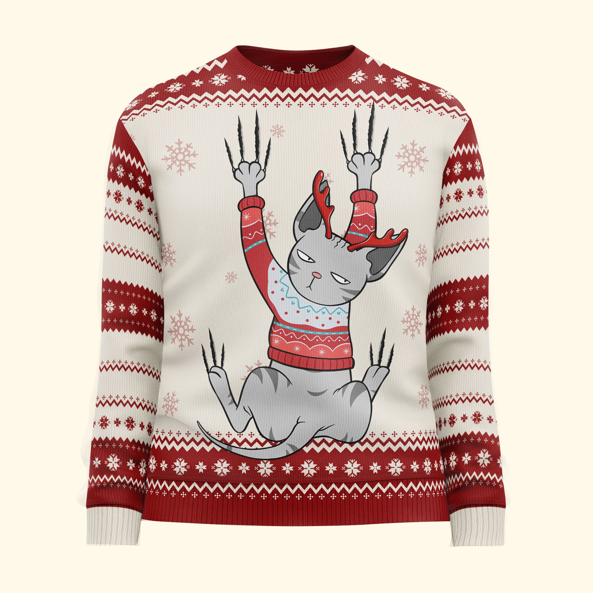 Cat Lovers Meowy Christmas - Personalized Ugly Sweater