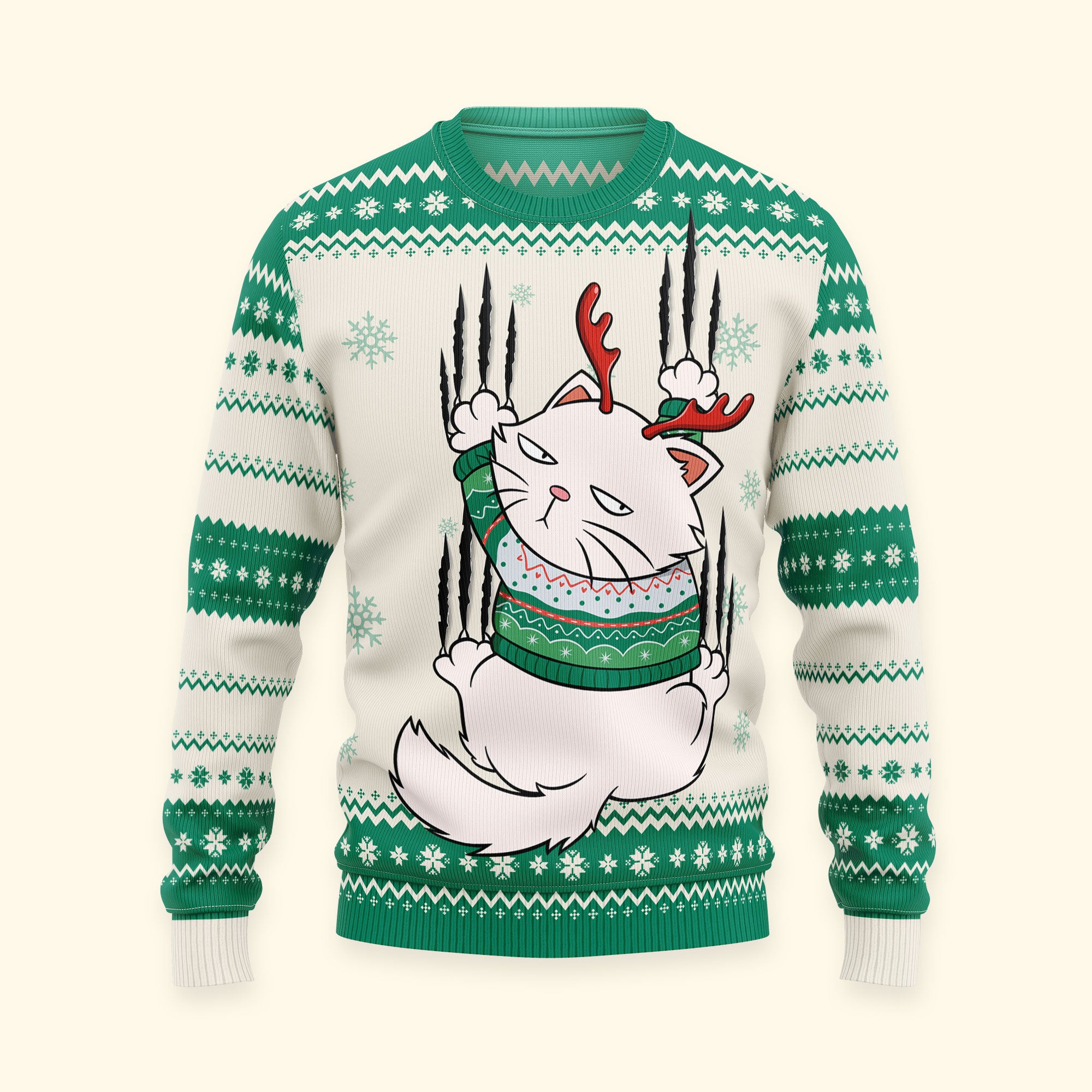 Cat Lovers Meowy Christmas - Personalized Ugly Sweater