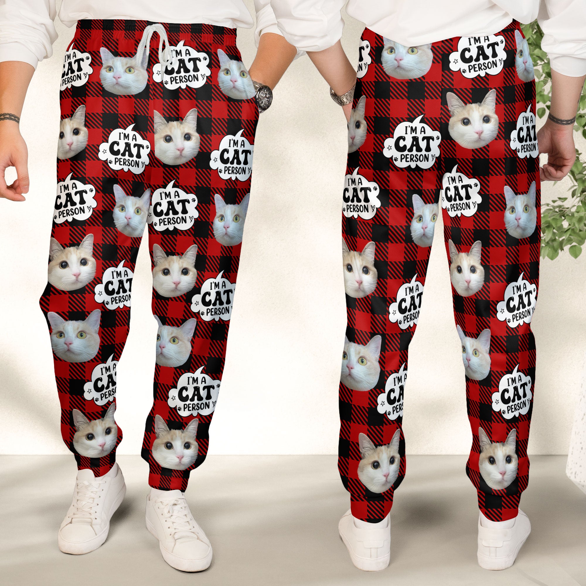 Cat Person - Personalized Photo Sweatpants