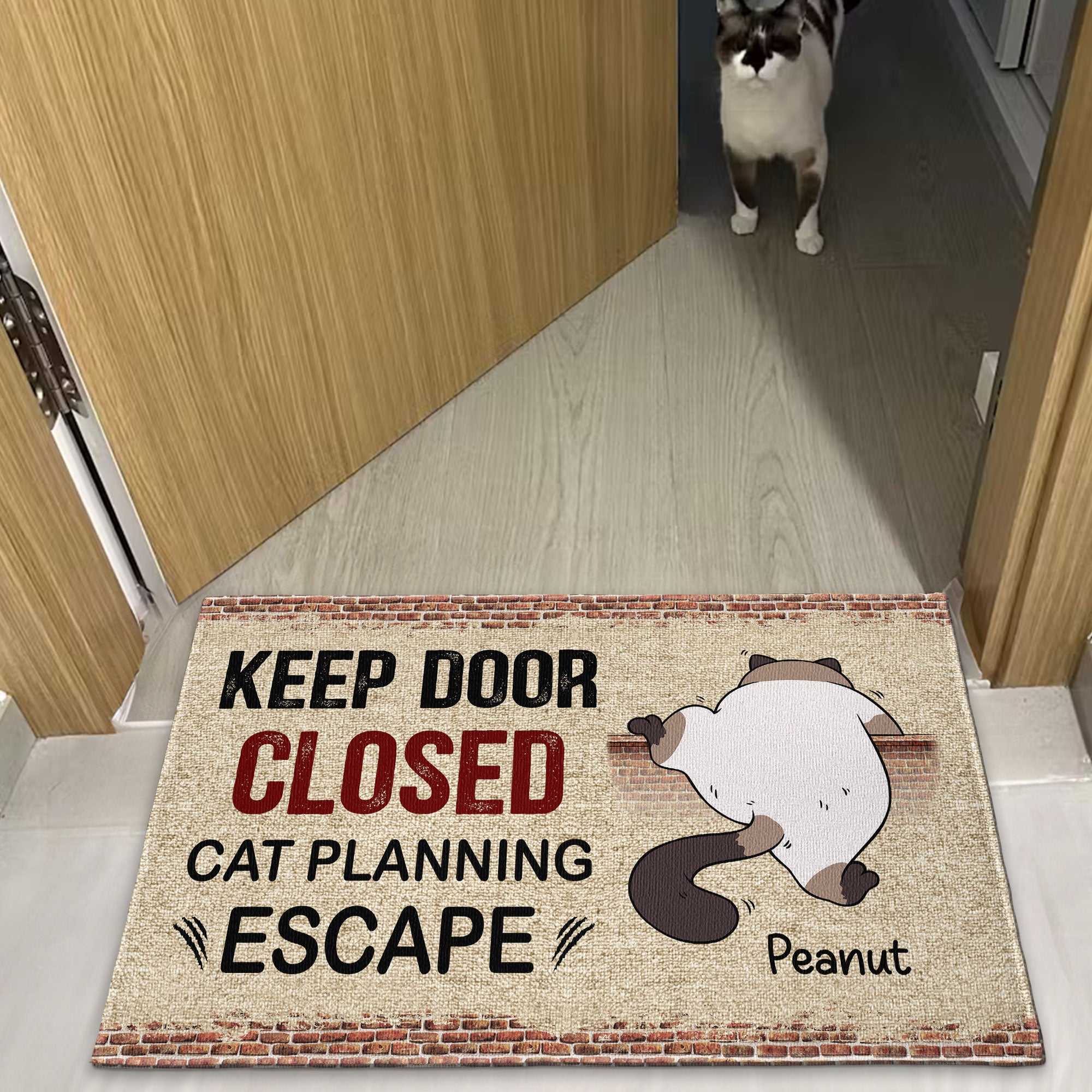 Cats Planning Escape - Personalized Doormat