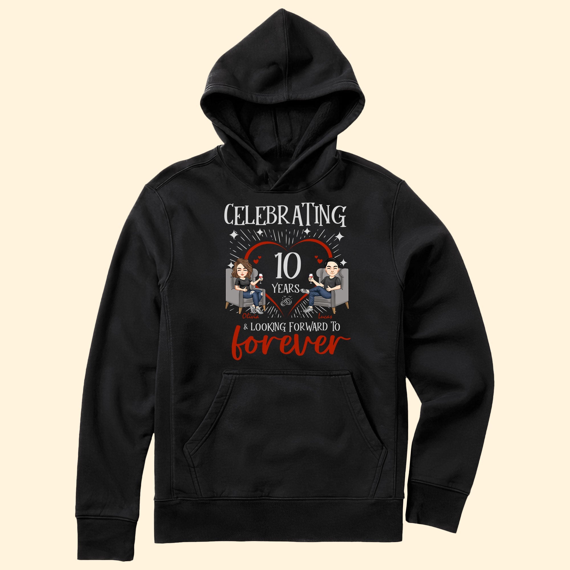 Celebrating & Looking Forward To Forever - Personalized Matching Couple Shirts