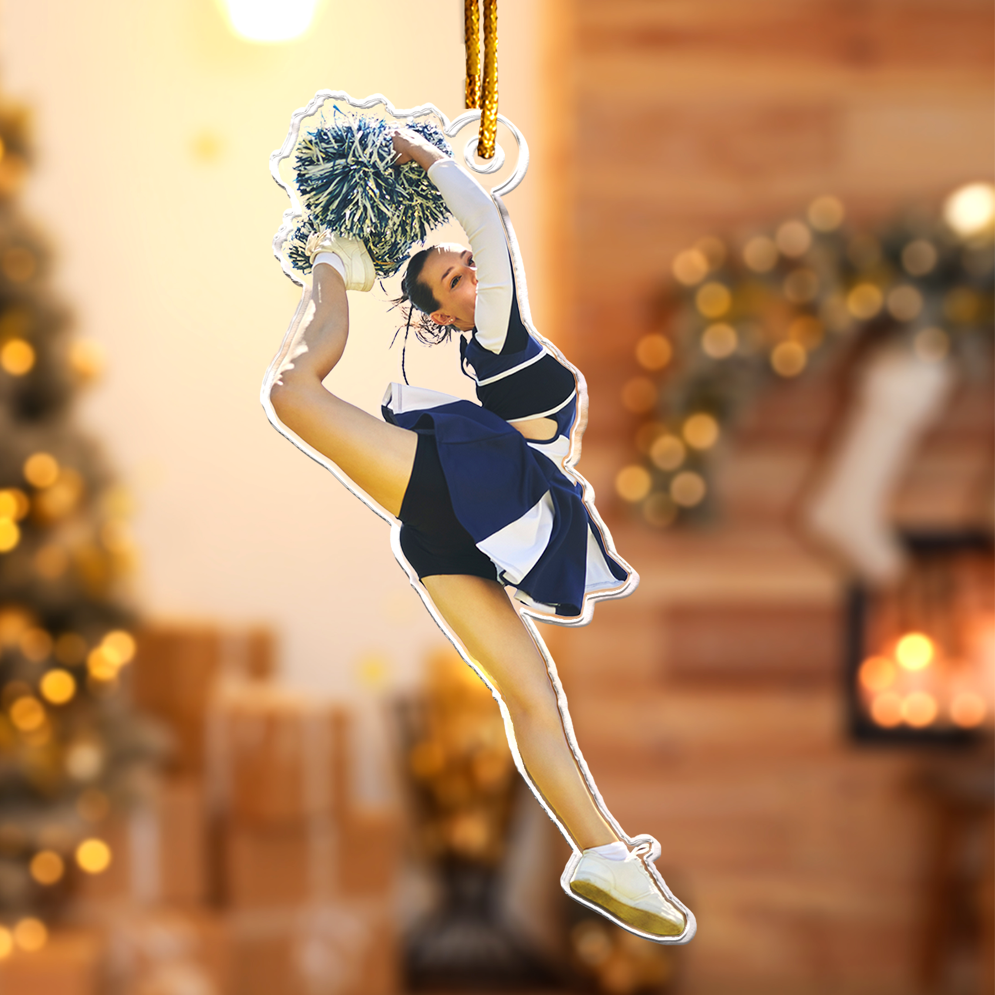 Cheerleader Ornament Cheerleading Christmas Decor - Personalized Acrylic Photo Ornament