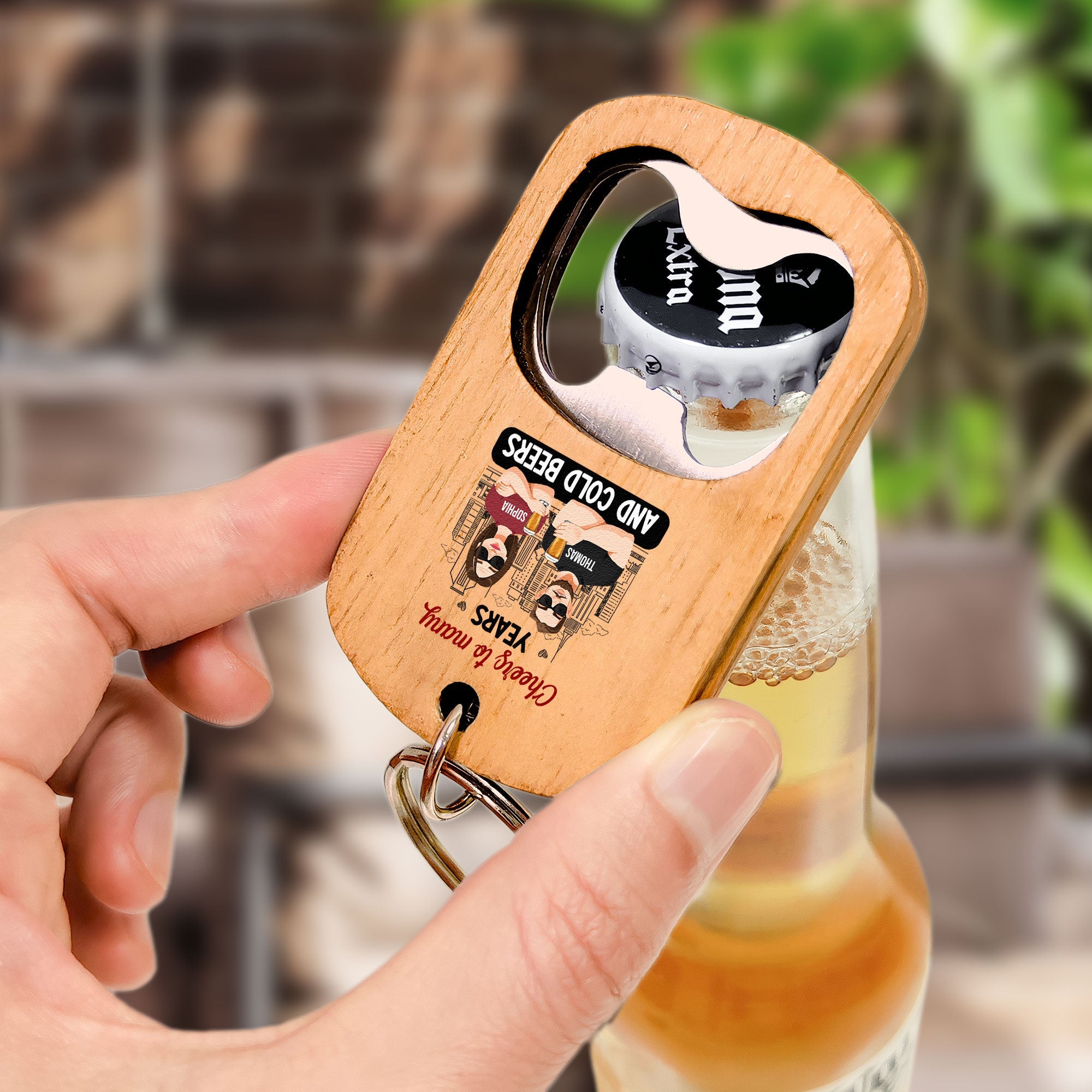 Cheers To Many Years And Cold Beers - Personalized Bottle Opener Keychain