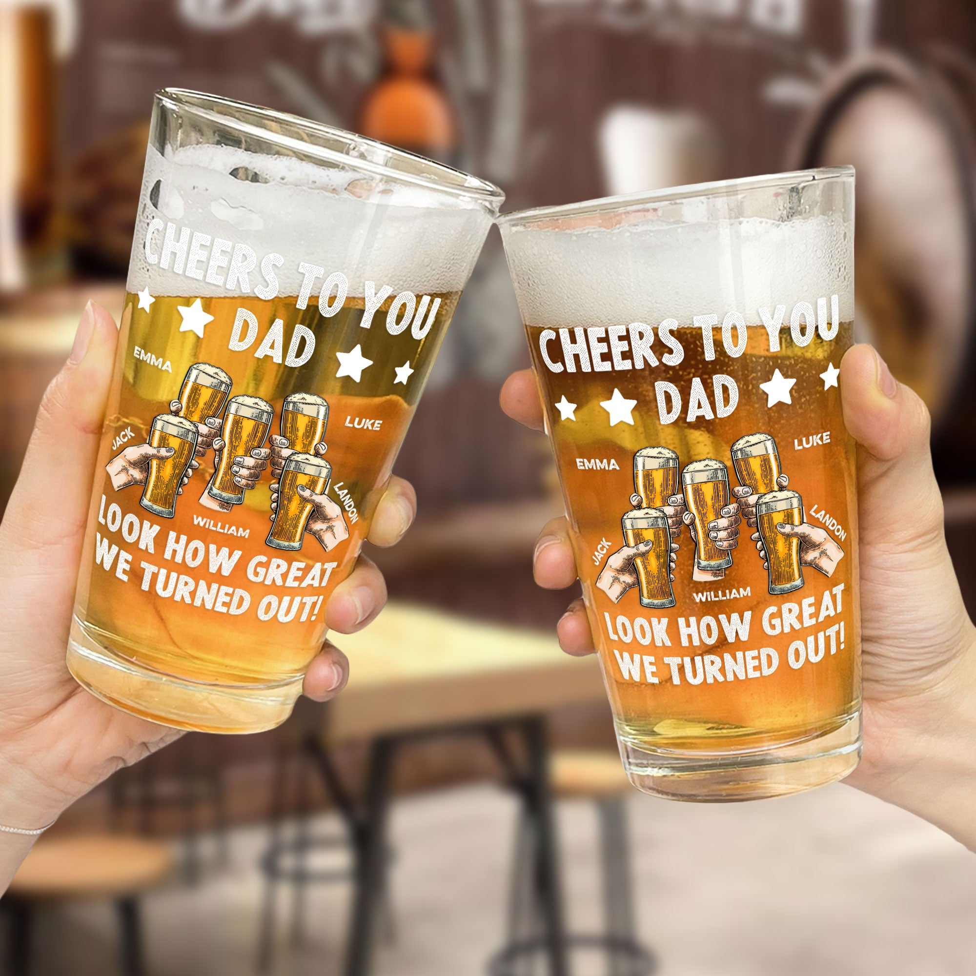 Cheers To You Dad - Personalized Beer Glass