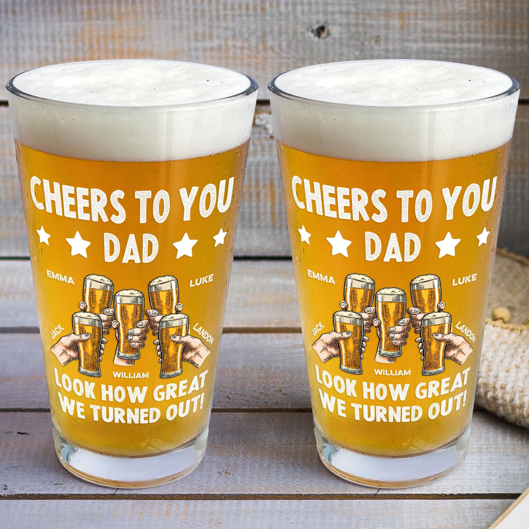 Cheers To You Dad - Personalized Beer Glass