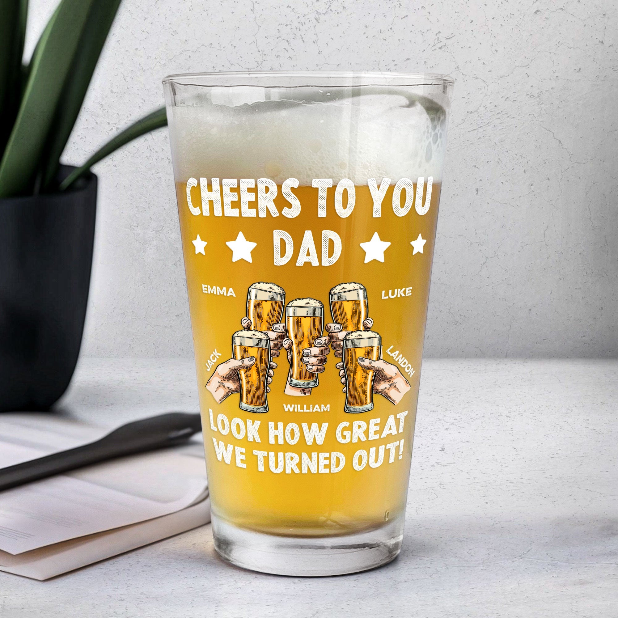 Cheers To You Dad - Personalized Beer Glass