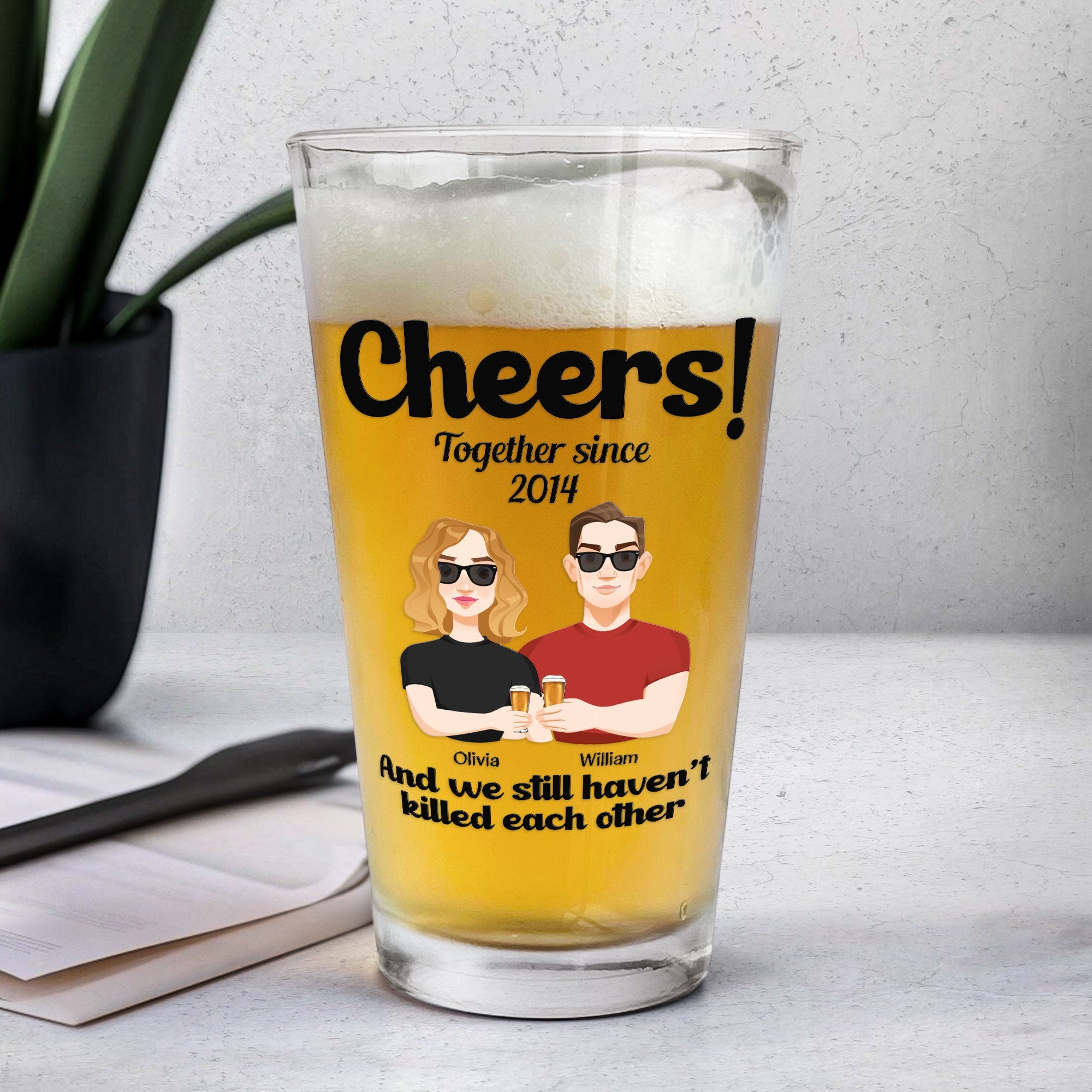 Cheers! Together Since - Personalized Beer Glass