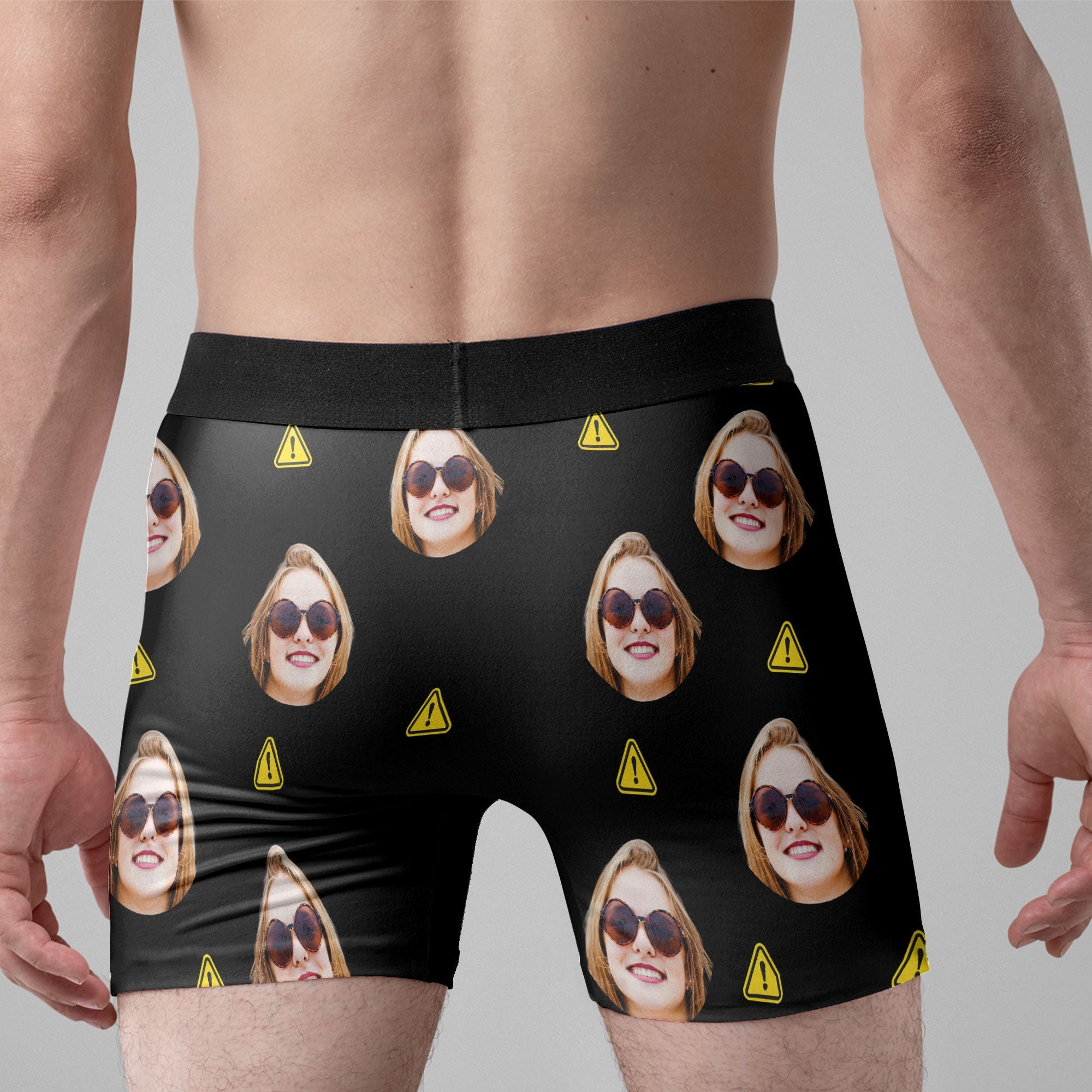 (Photo Inserted) Choking Hazard - Personalized Men's Boxer Briefs - Valentine's Day, Funny, Birthday Gift For Boyfriend, Husband, Life Partners