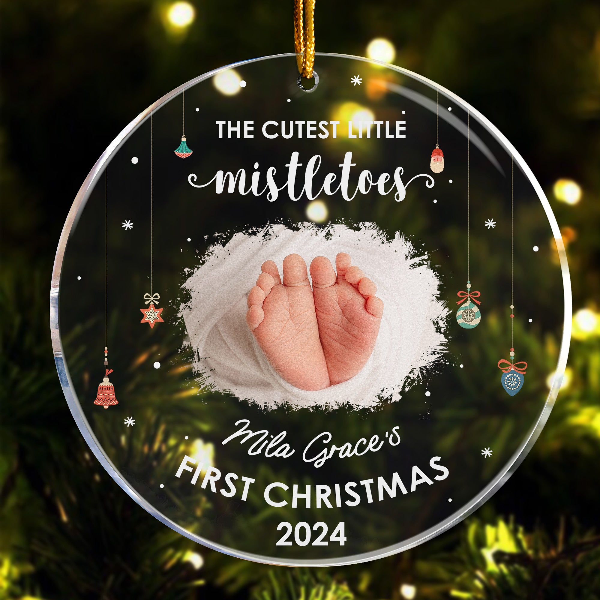 Christmas Baby The Cutest Little Mistletoes - Personalized Acrylic Ornament