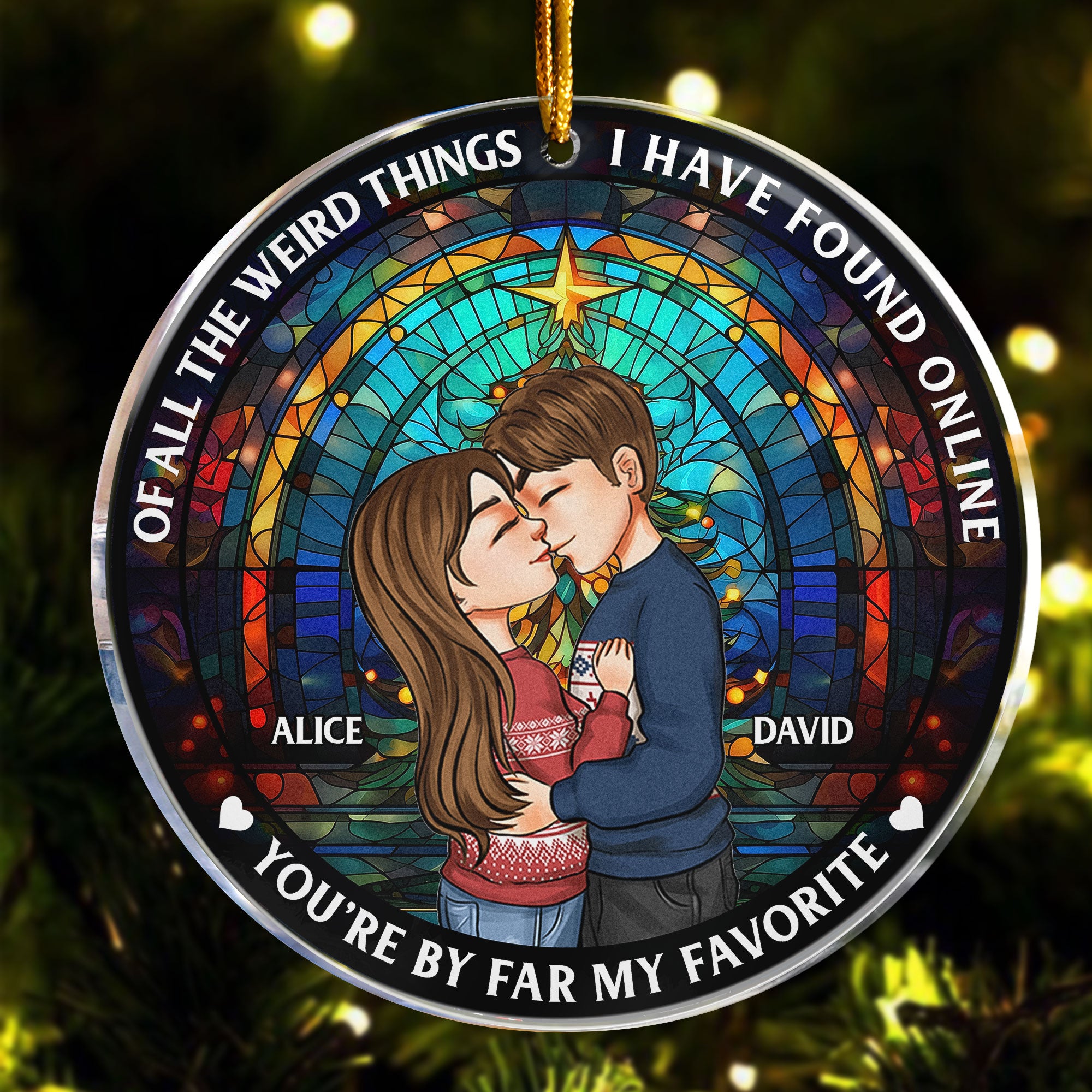 Christmas Couple Congrats On Being My Husband - Personalized Acrylic Ornament