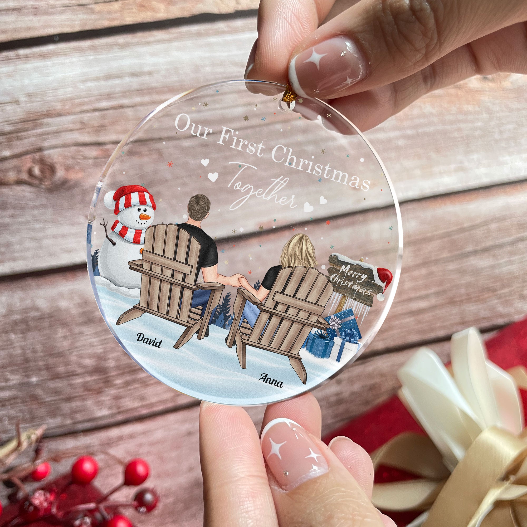 Christmas Couple Together Since - Personalized Acrylic Ornament