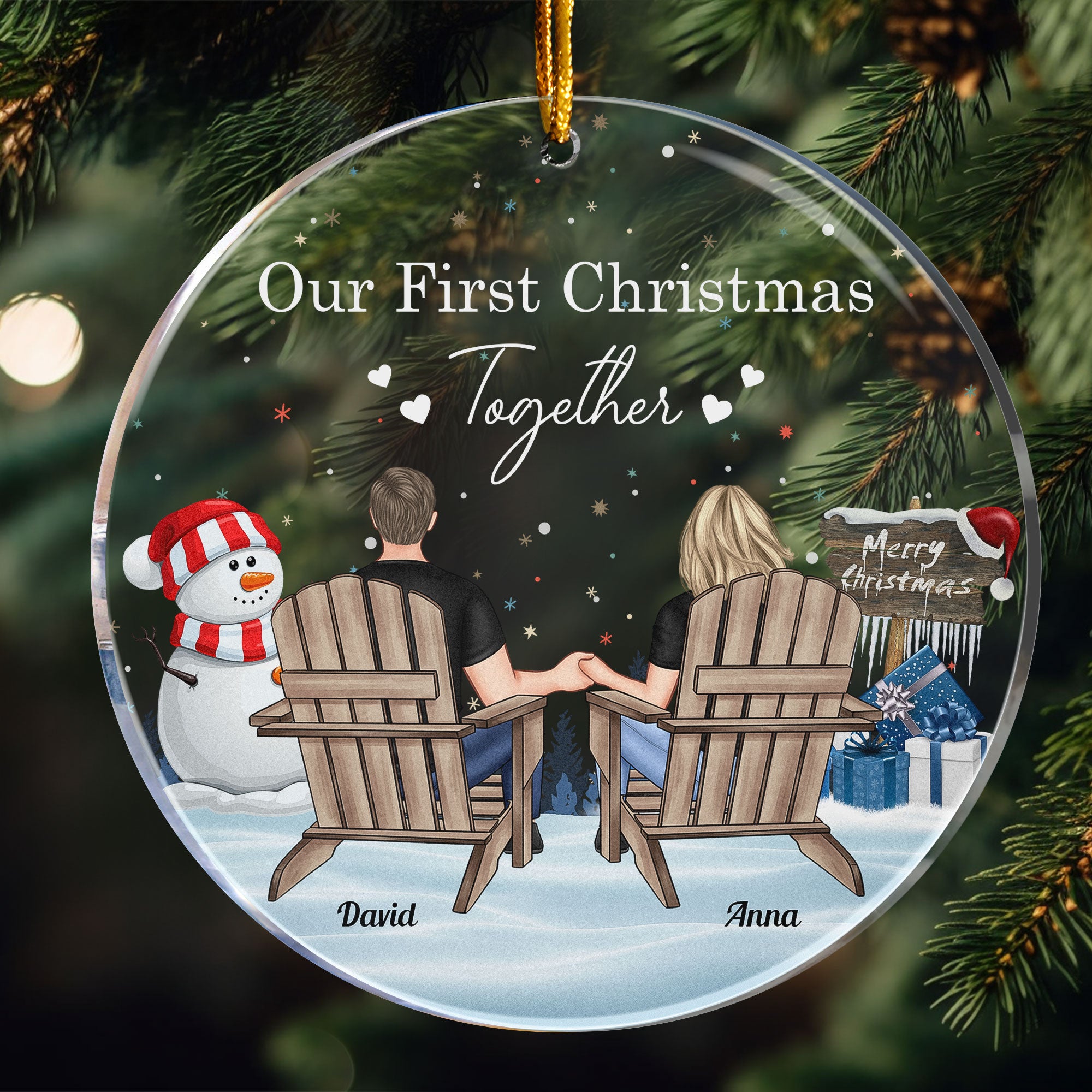 Christmas Couple Together Since - Personalized Acrylic Ornament