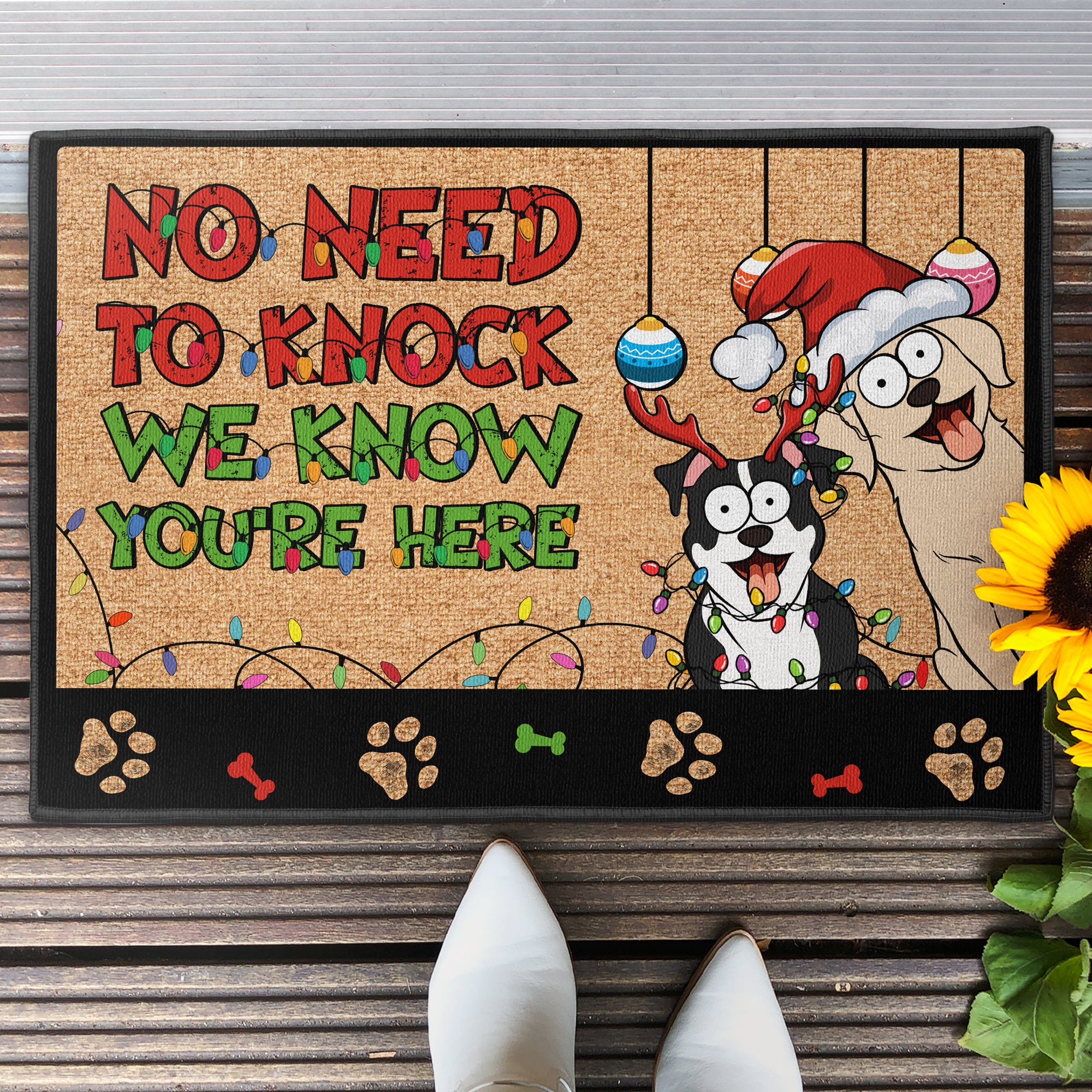 Christmas Decor No Need To Knock Funny Pet - Personalized Doormat