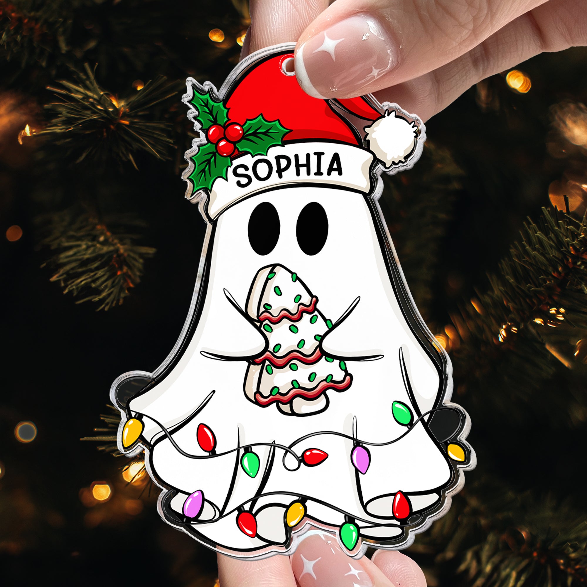 Christmas Ghost Family - Personalized Acrylic Ornament