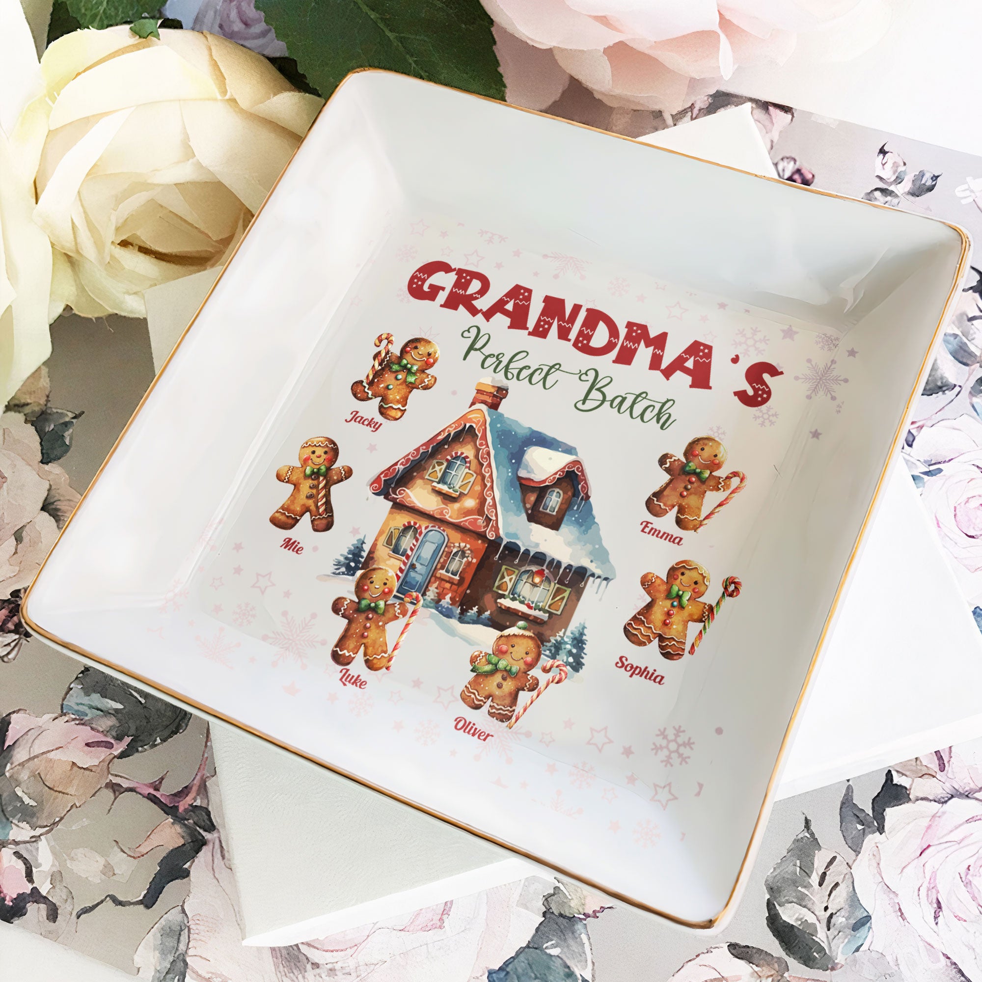 Christmas Gift Grandma's Perfect Batch - Personalized Jewelry Dish