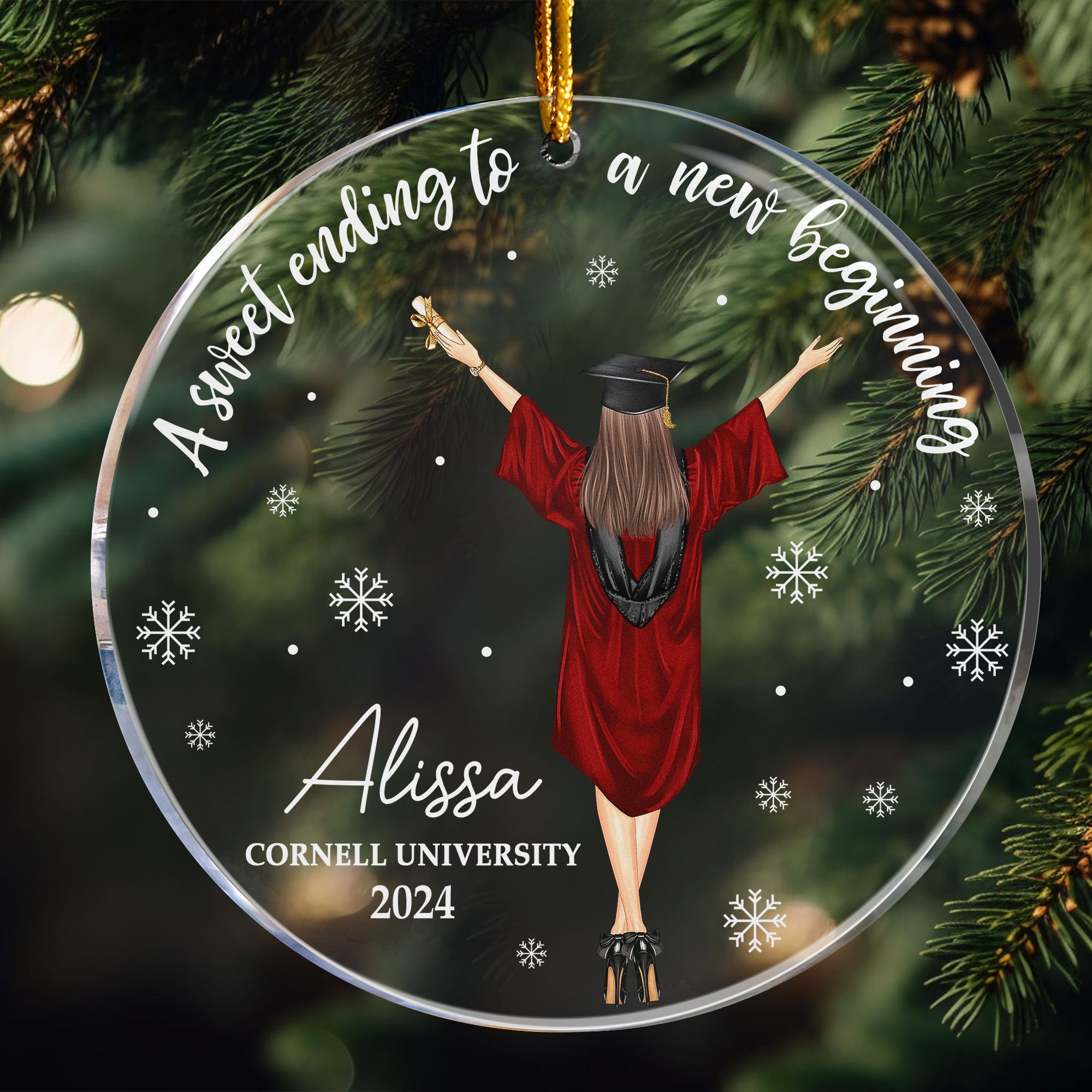 Christmas Graduation Keepsake A Sweet Ending - Personalized Acrylic Ornament