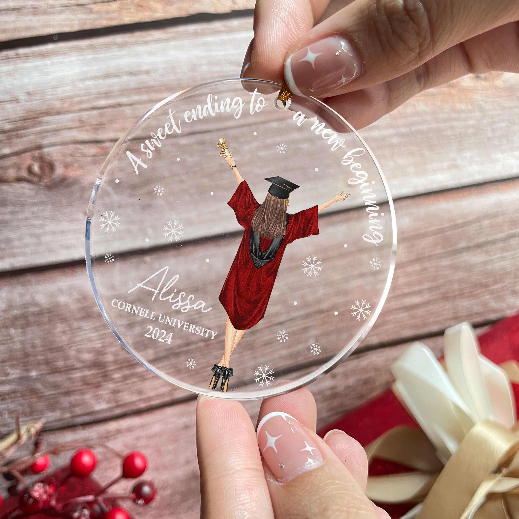 Christmas Graduation Keepsake A Sweet Ending - Personalized Acrylic Ornament