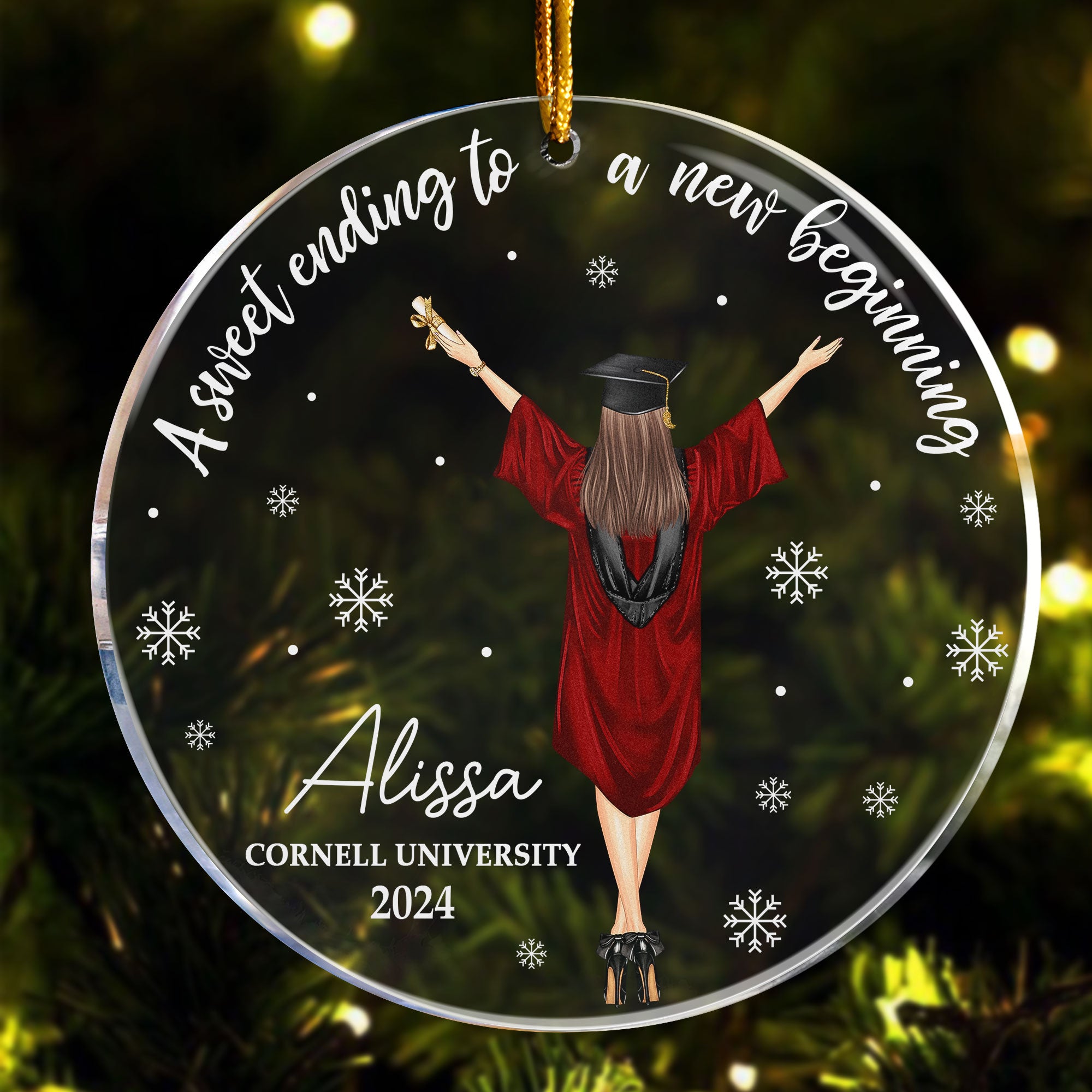 Christmas Graduation Keepsake A Sweet Ending - Personalized Acrylic Ornament