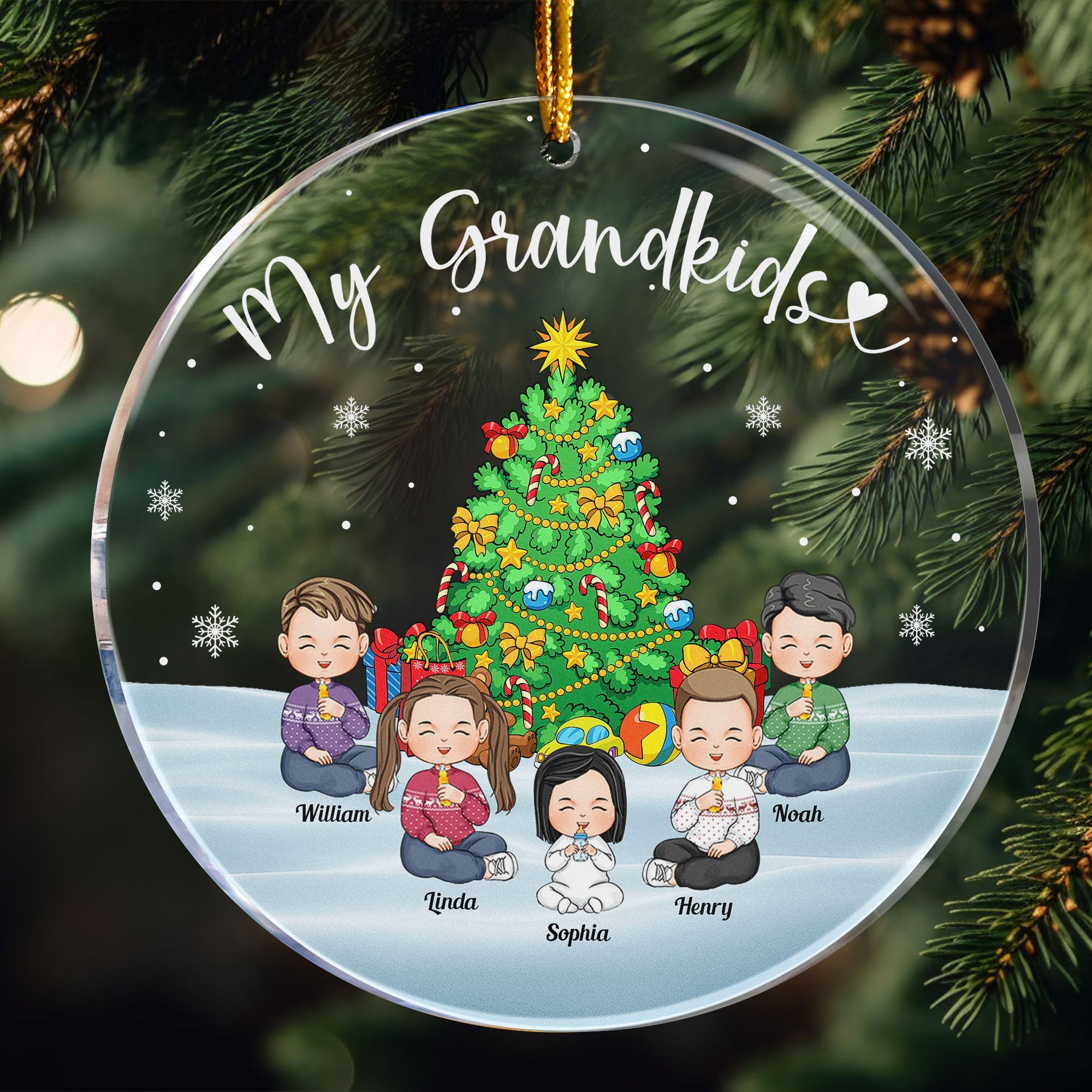 Christmas My Grandkids - Personalized Acrylic Ornament