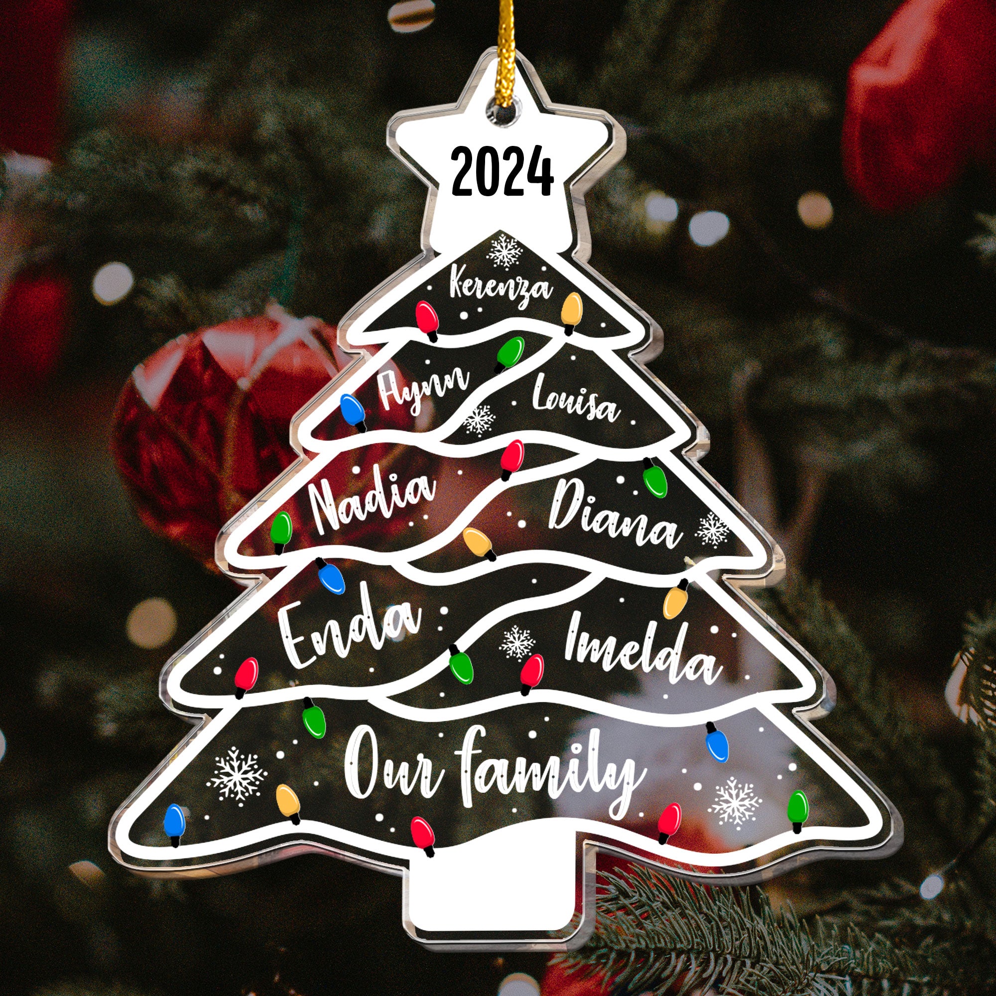 Christmas Ornament Our Family Christmas - Personalized Acrylic Ornament