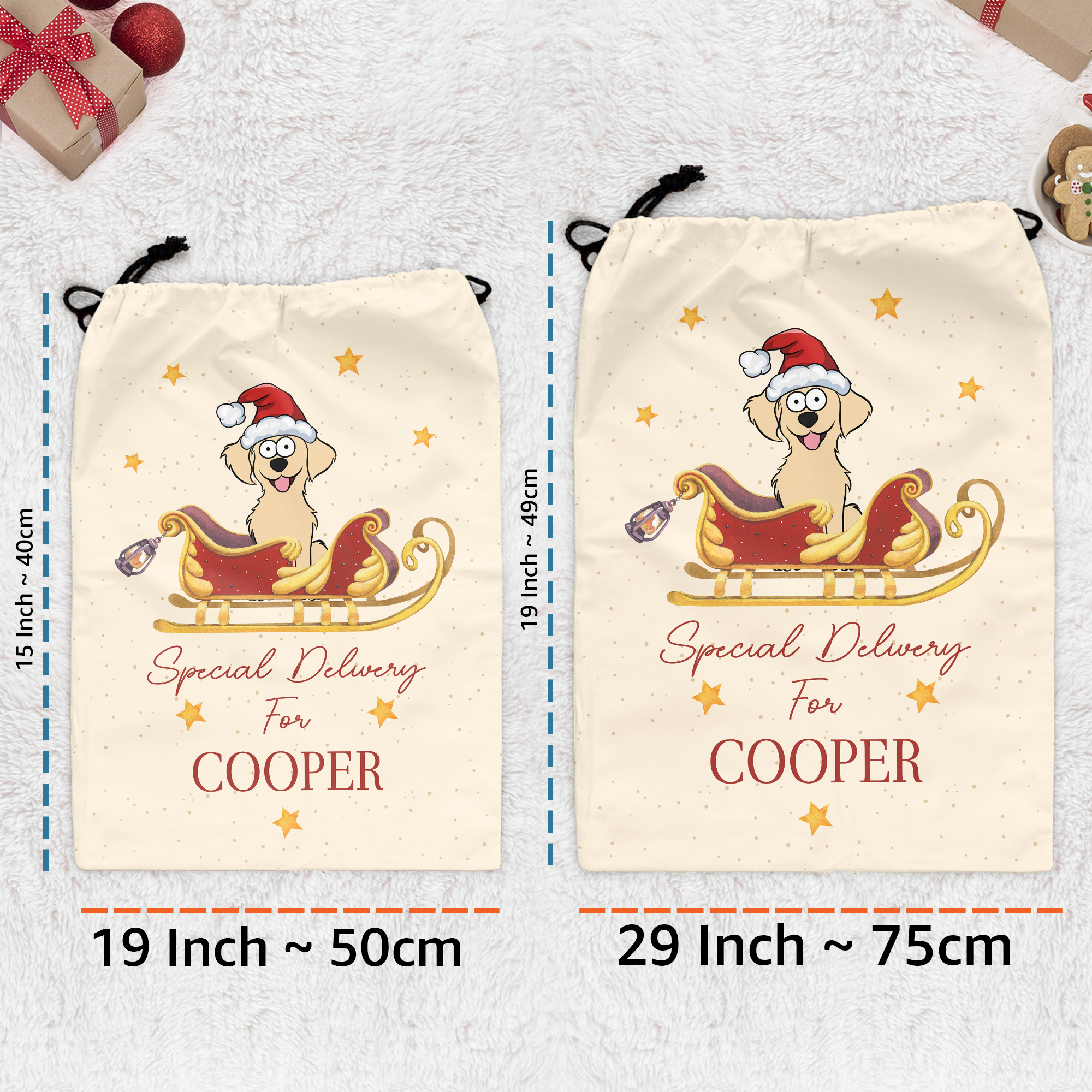 Christmas Special Delivery For Pet - Personalized Photo Christmas Sack