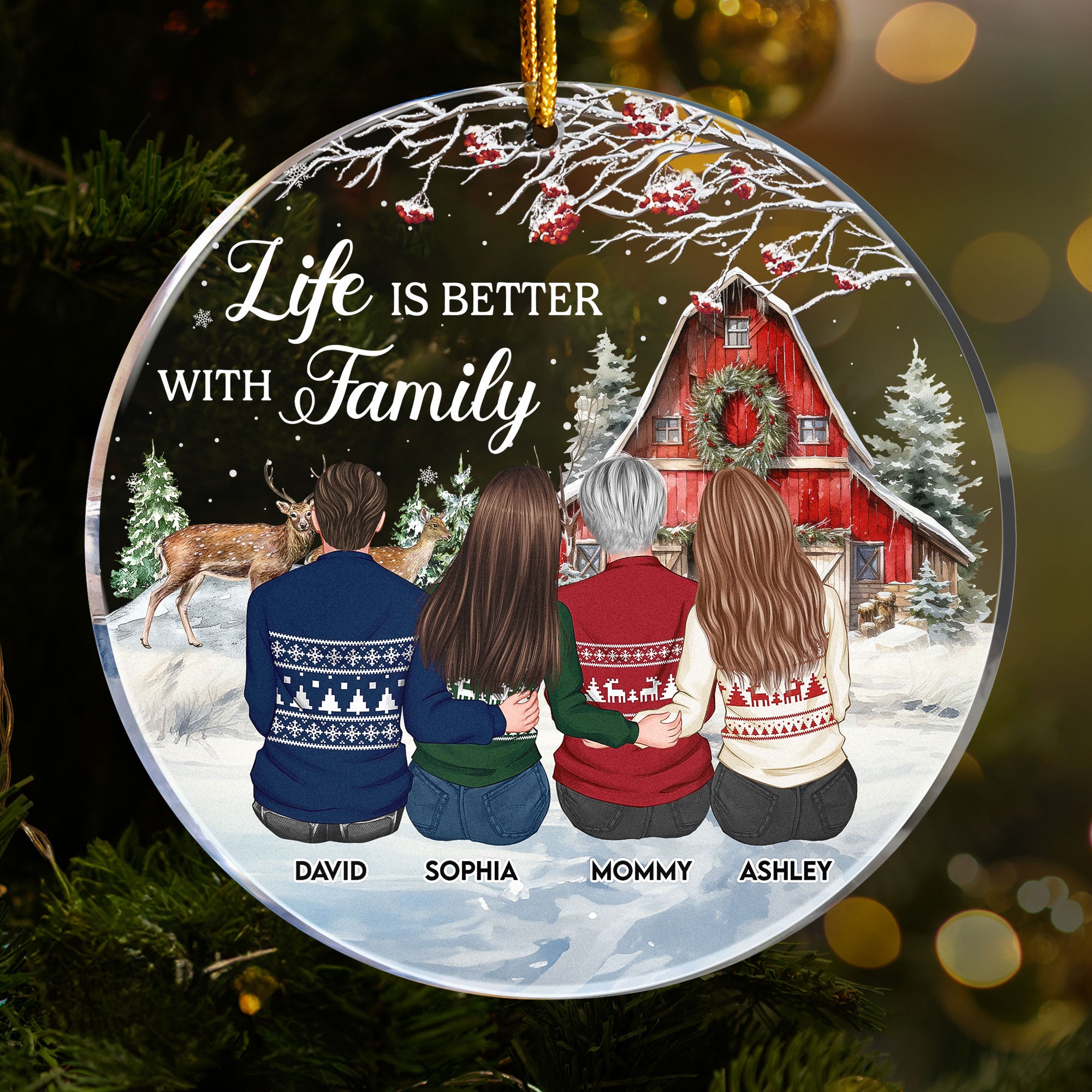 Christmas Time - Life Is Better With Family - Personalized Acrylic Ornament