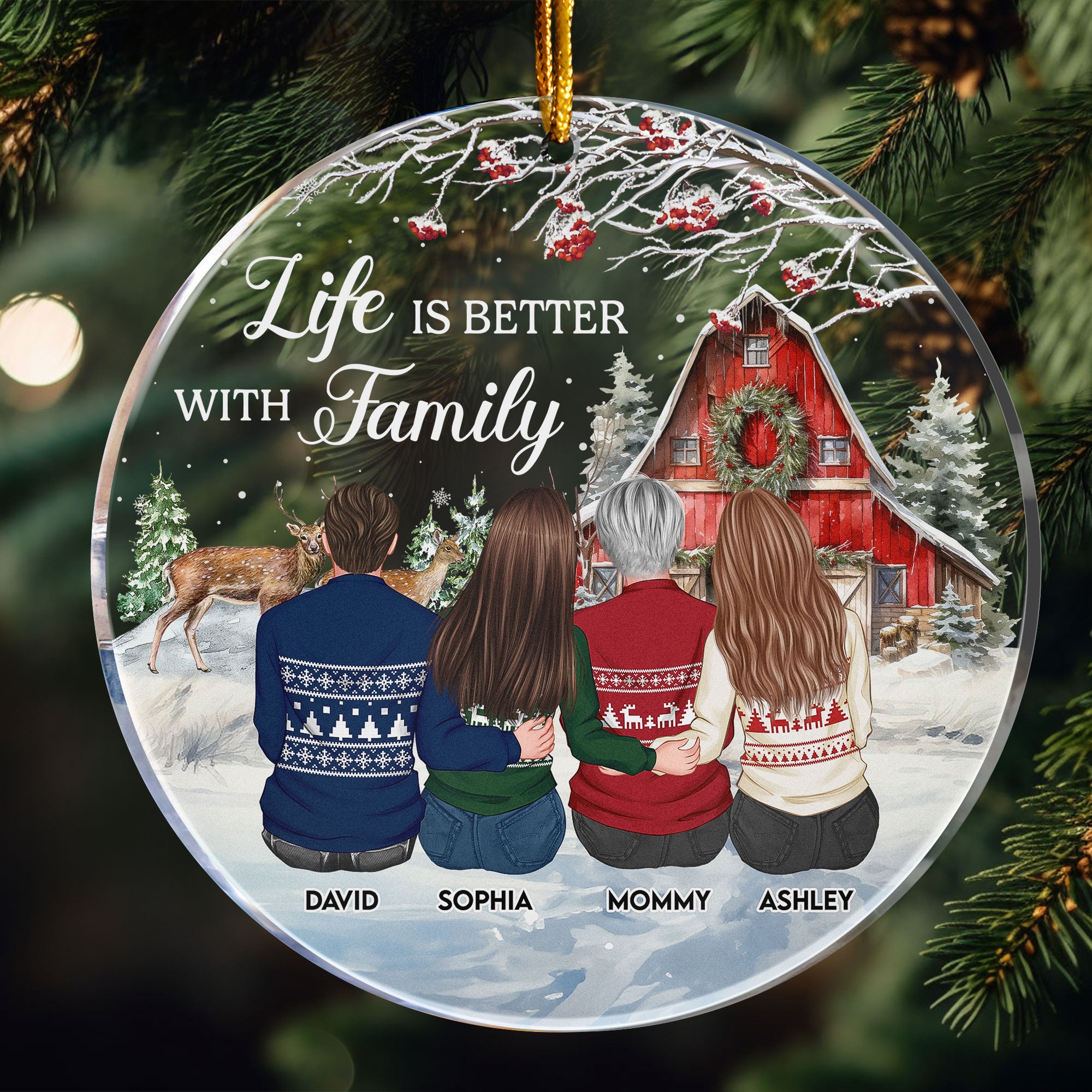 Christmas Time - Life Is Better With Family - Personalized Acrylic Ornament