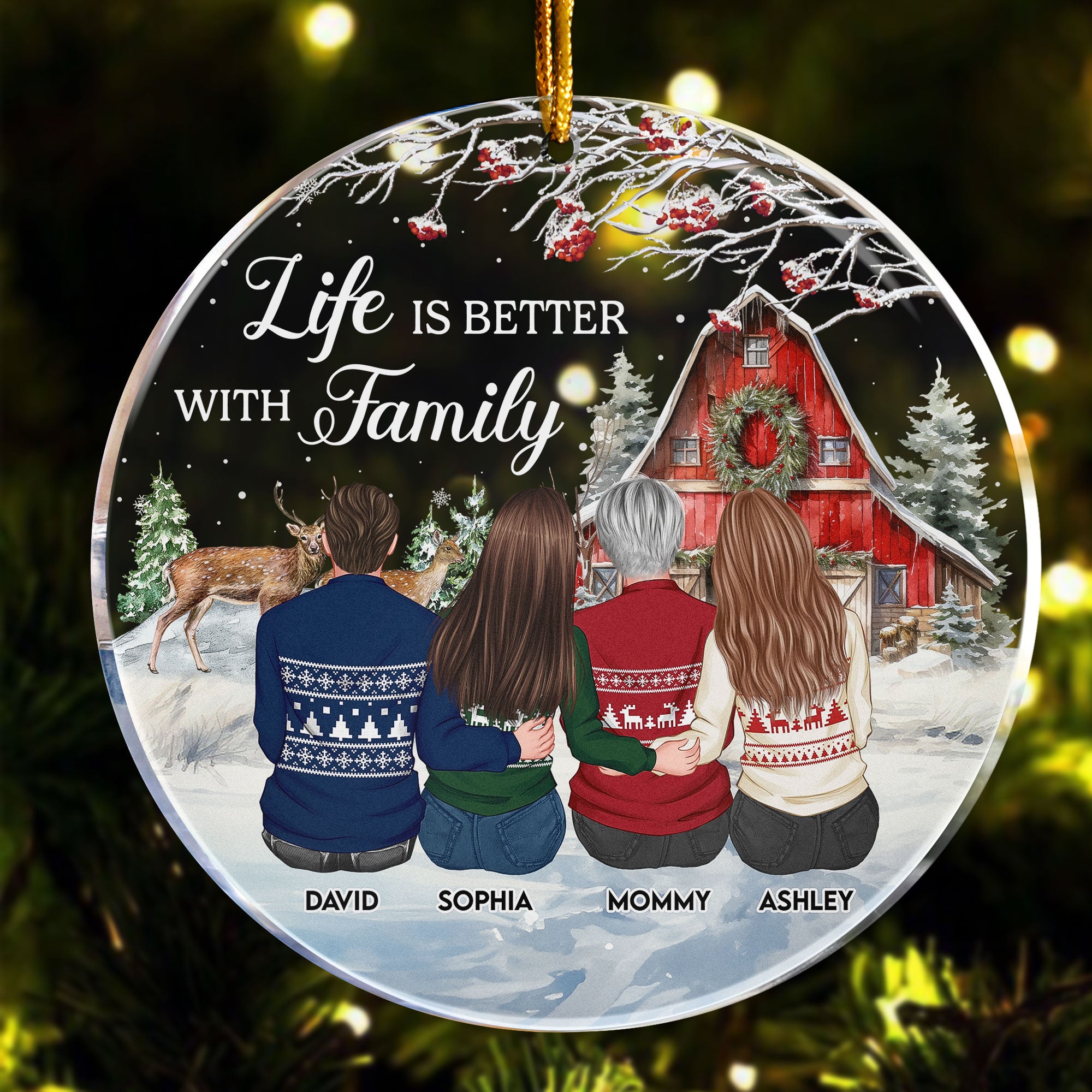 Christmas Time - Life Is Better With Family - Personalized Acrylic Ornament