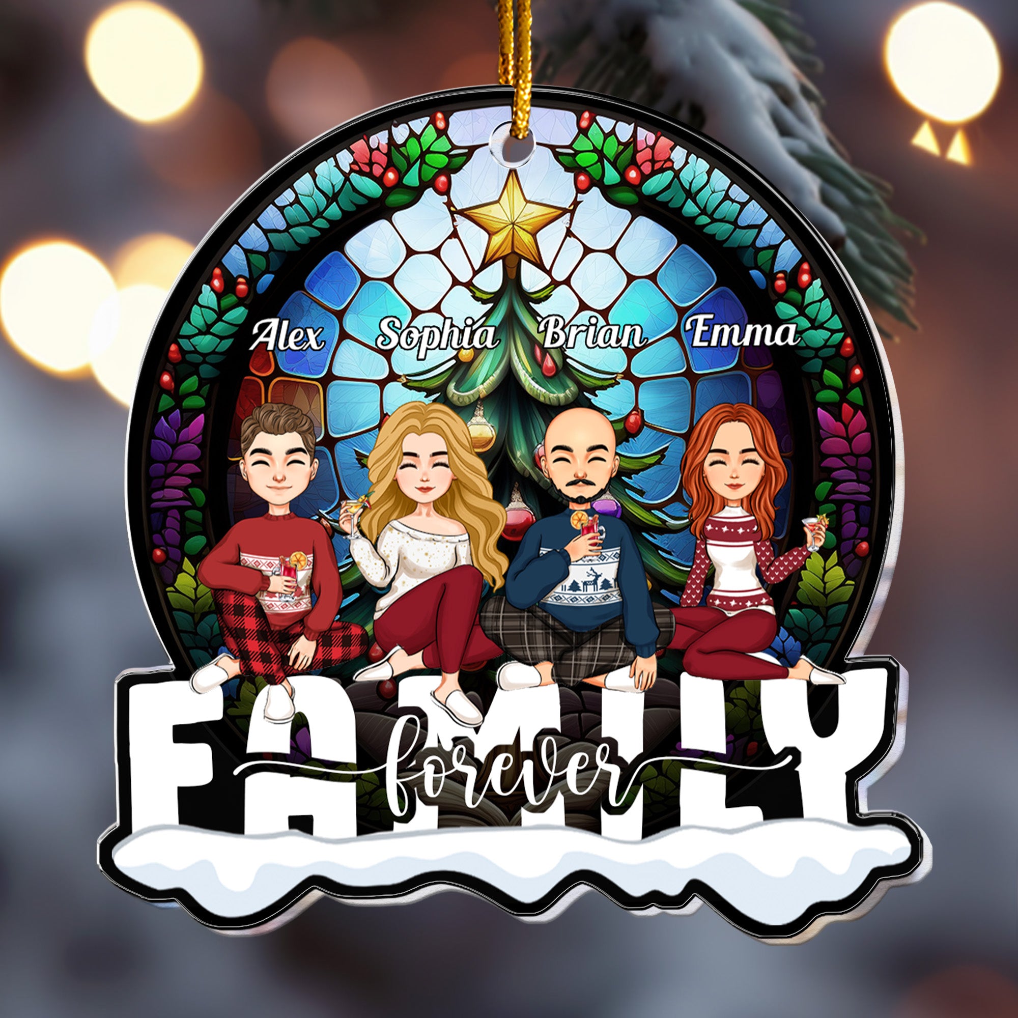 Christmas With Siblings - Personalized Acrylic Ornament