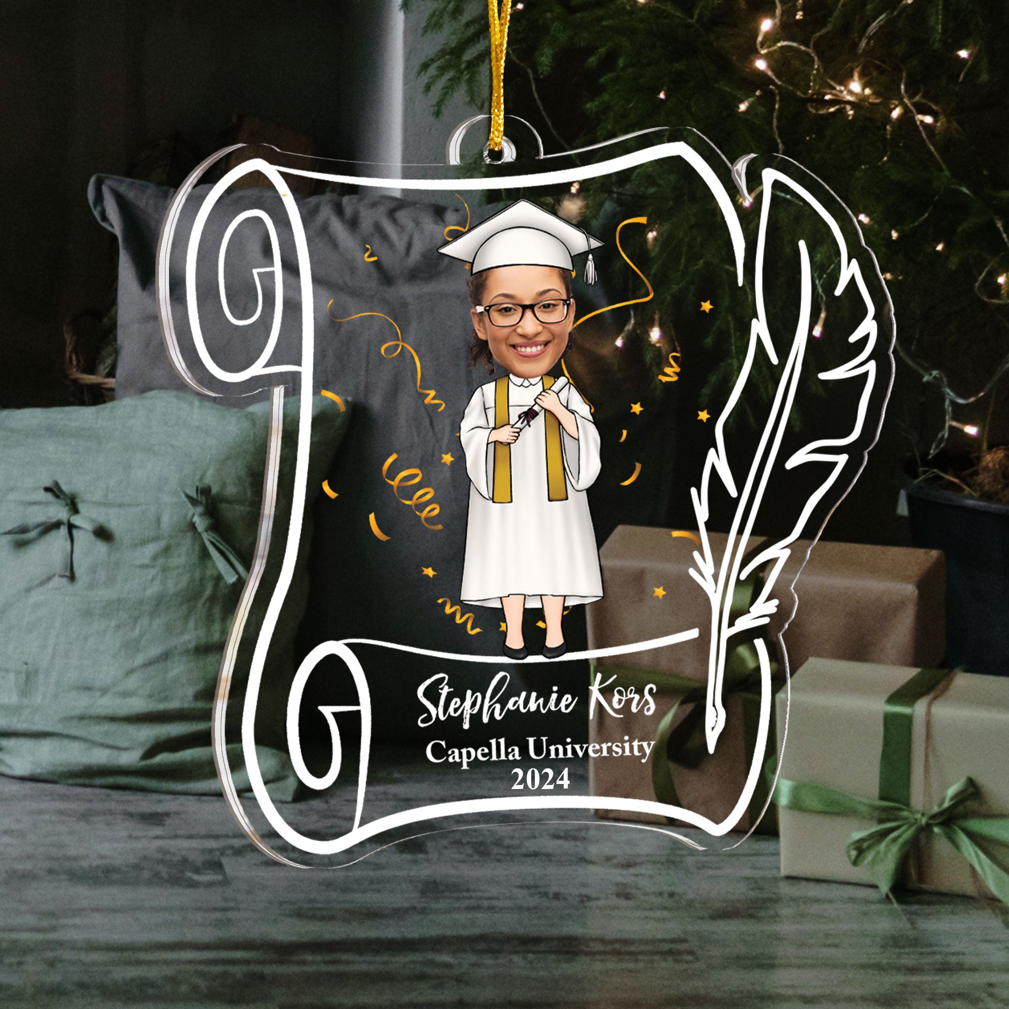 Class Of 2024 - Personalized Paper Shaped Acrylic Ornament