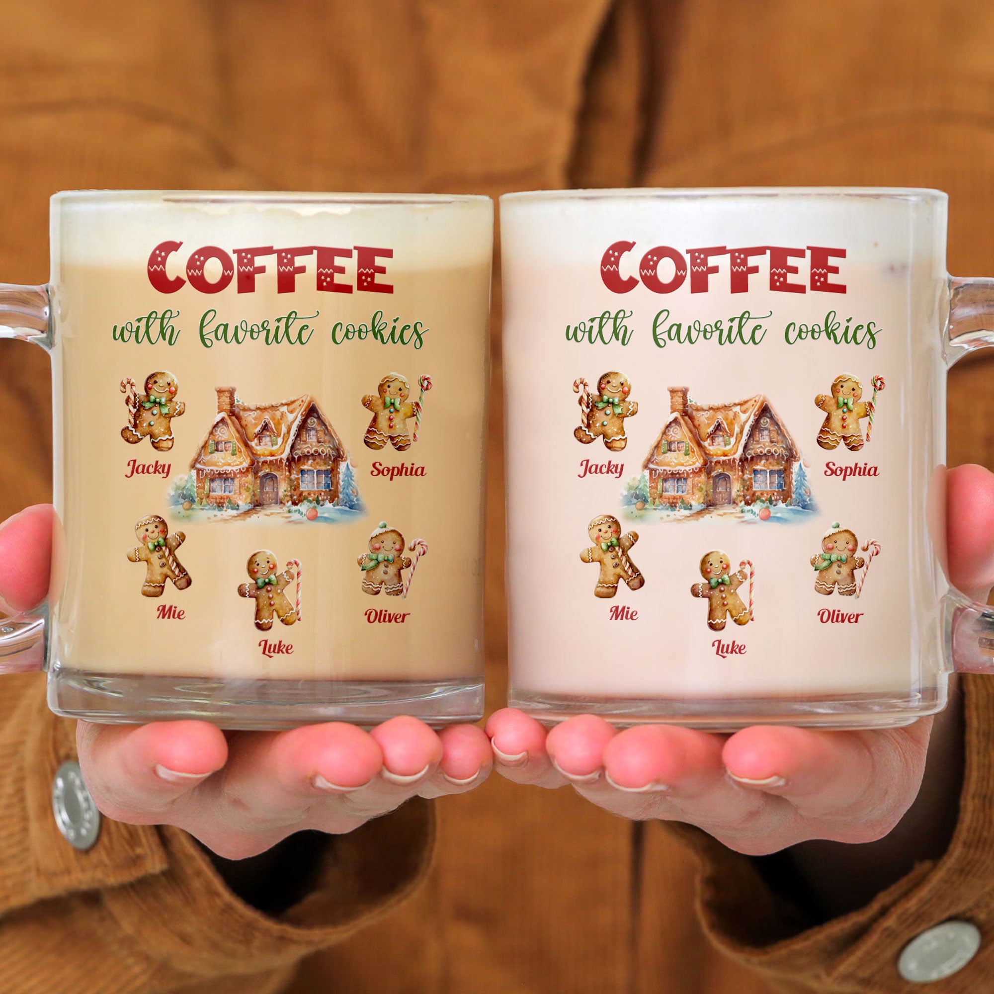 Coffee With Favorite Cookies - Personalized Glass Mug