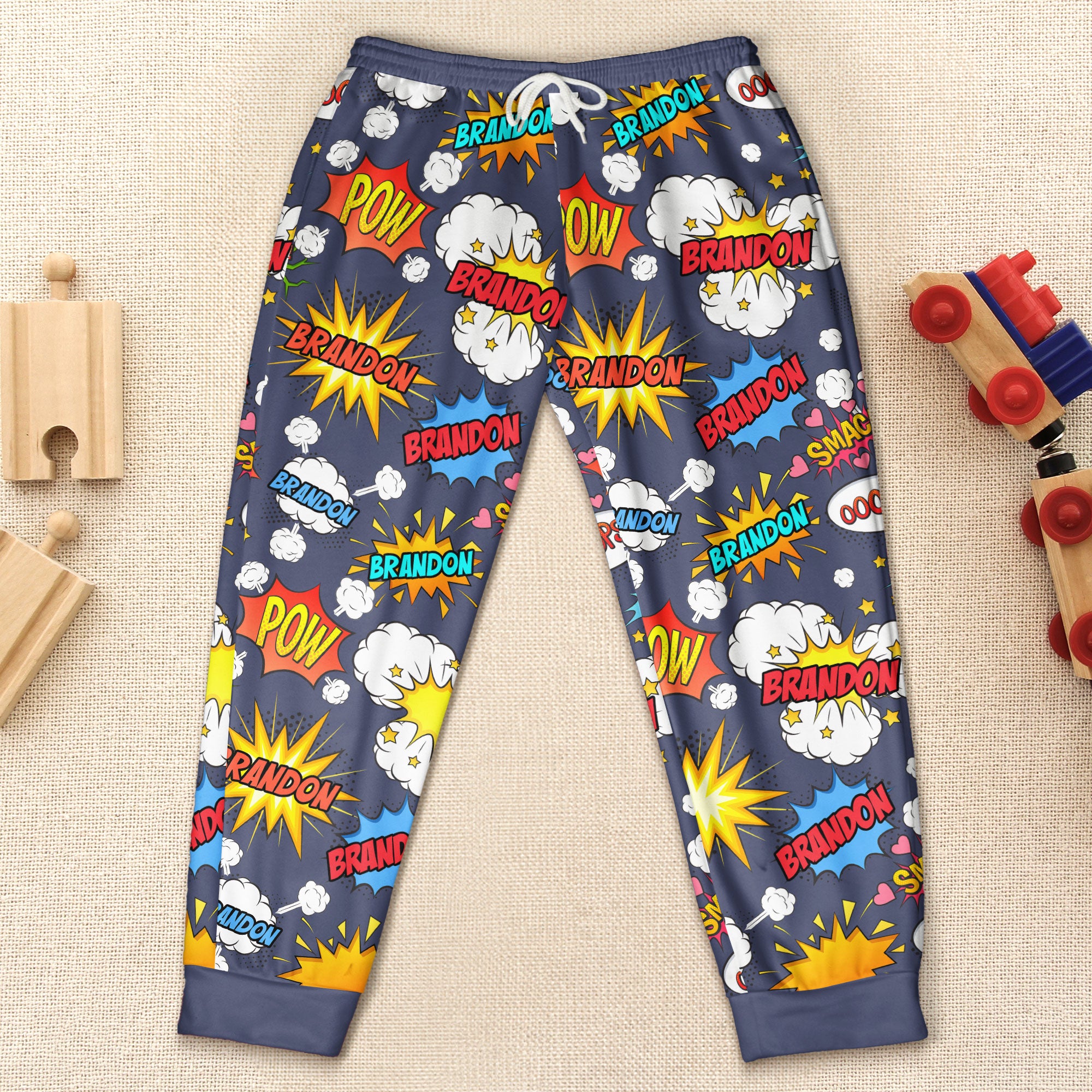 Comic Style Custom Kid Name - Personalized Sweatpants