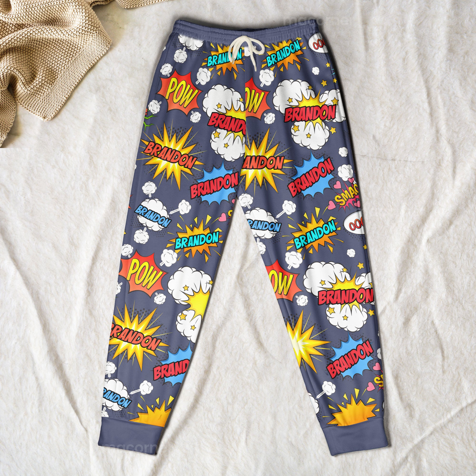 Comic Style Custom Kid Name - Personalized Sweatpants