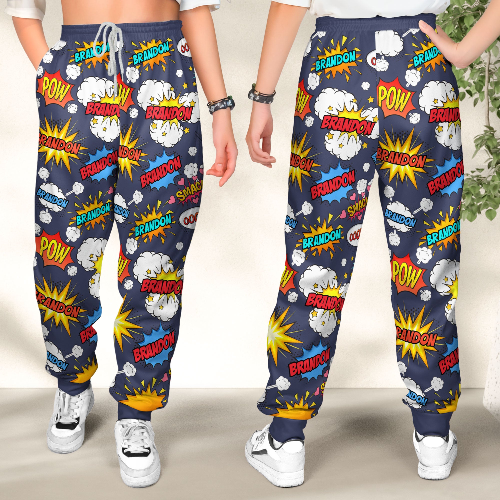 Comic Style Custom Kid Name - Personalized Sweatpants