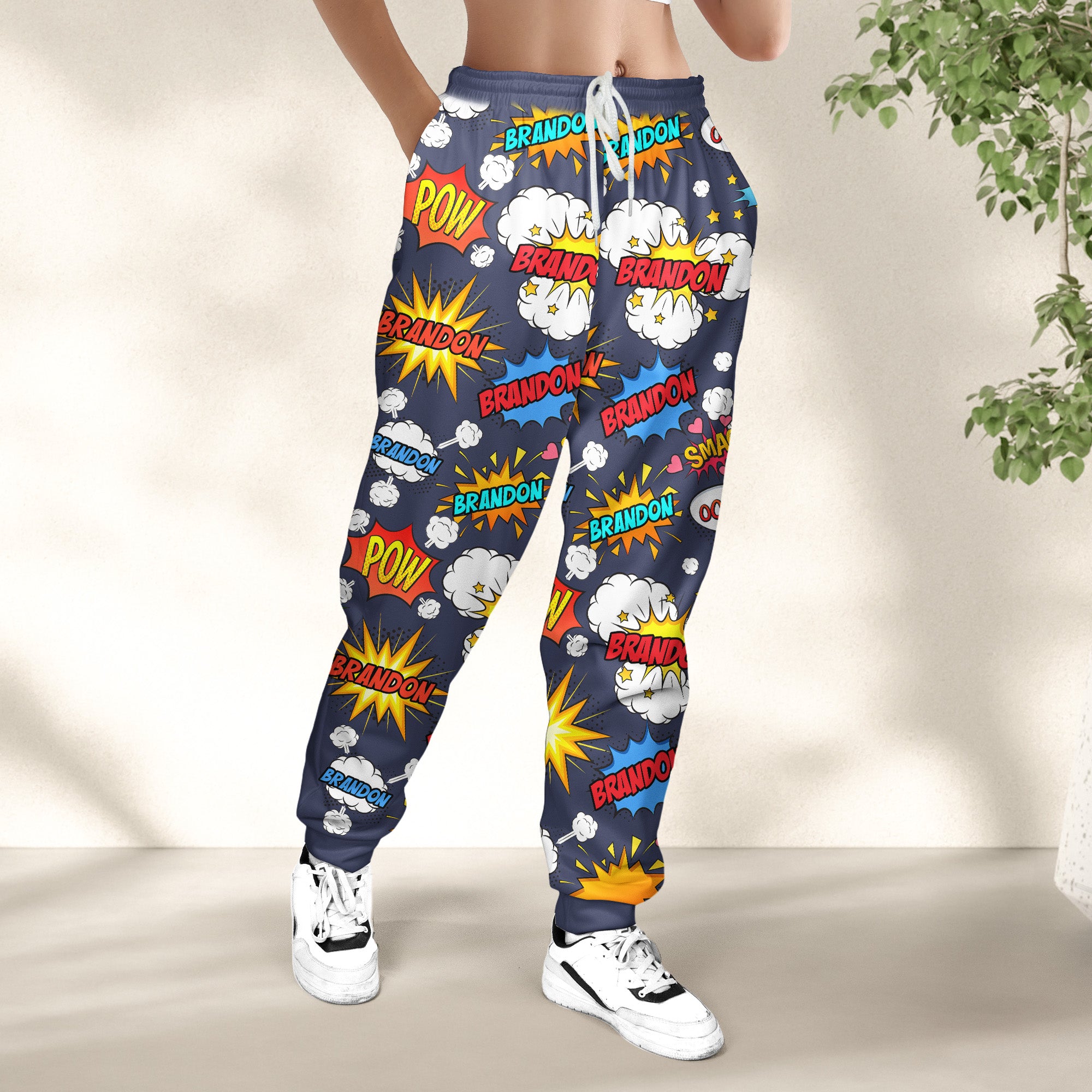 Comic Style Custom Kid Name - Personalized Sweatpants