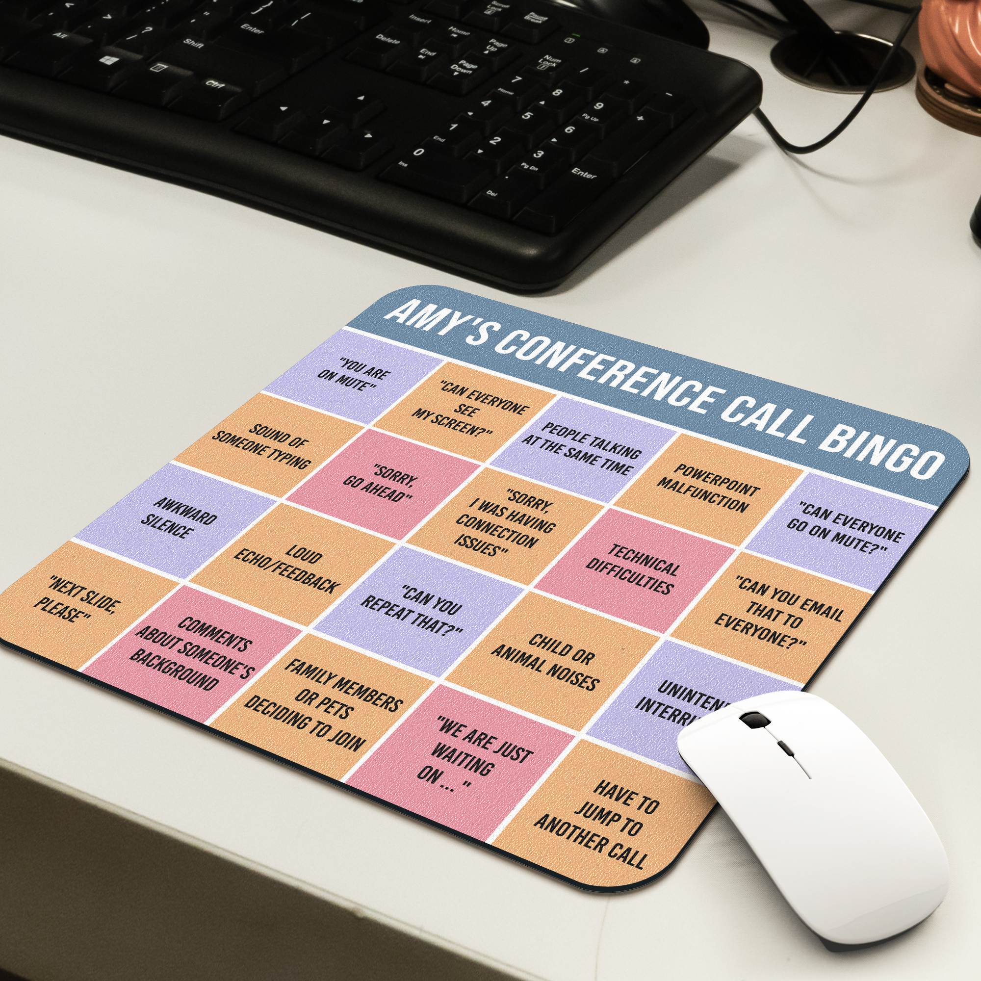 Conference Call For Work - Custom Shape Mouse Pad