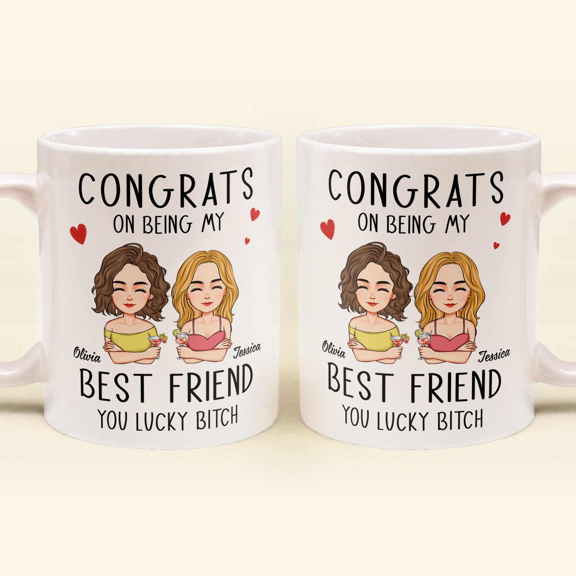 Congrats On Being My Bestie - Personalized Accent Mug