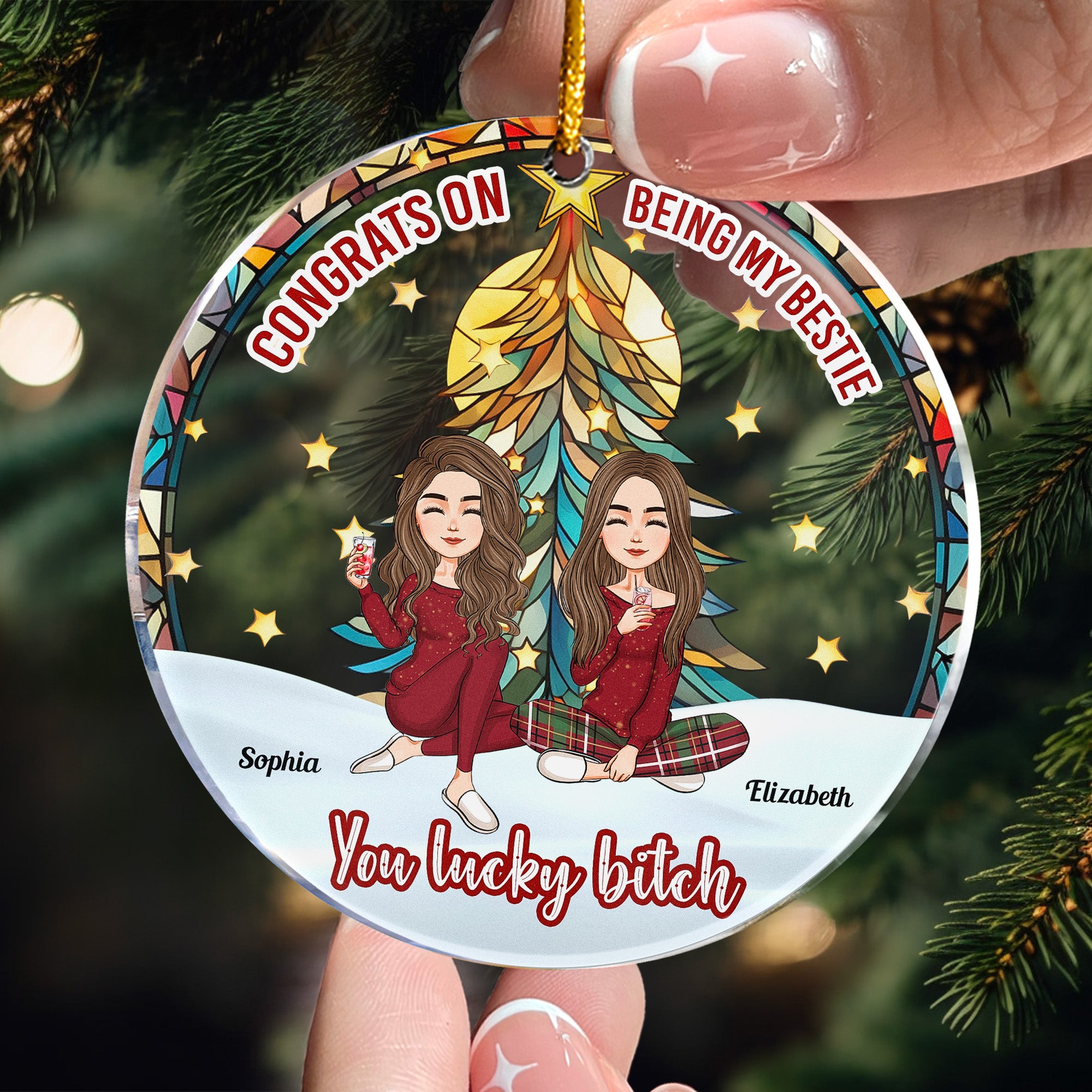 Congrats On Being My Bestie - Personalized Acrylic Ornament